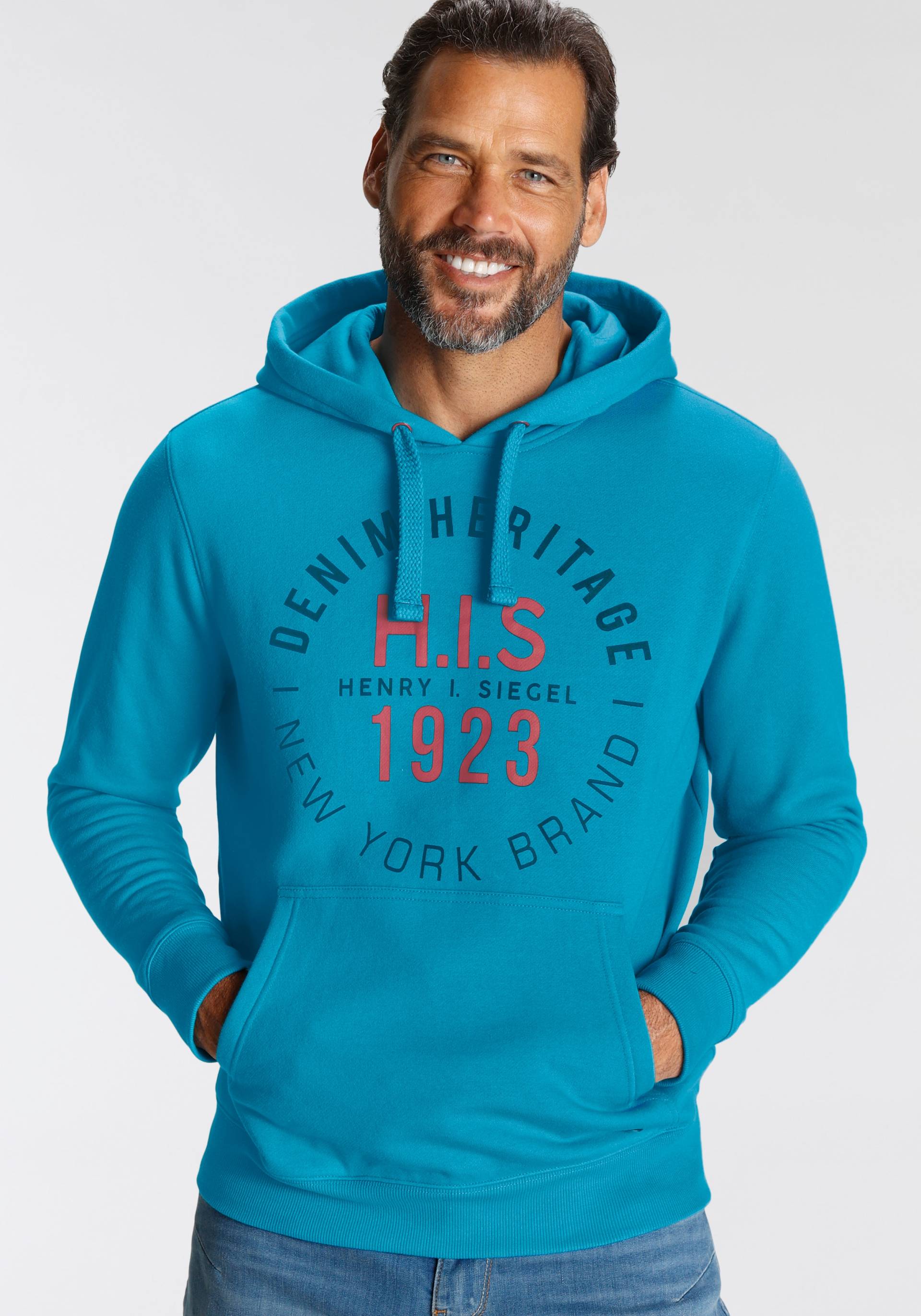 H.I.S Kapuzensweatshirt, Langarm, lässige Passform, mit Kängurutasche H.I.S Kapuzensweatshirt, Langarm, lässige Passform, mit Kängurutasche von H.I.S