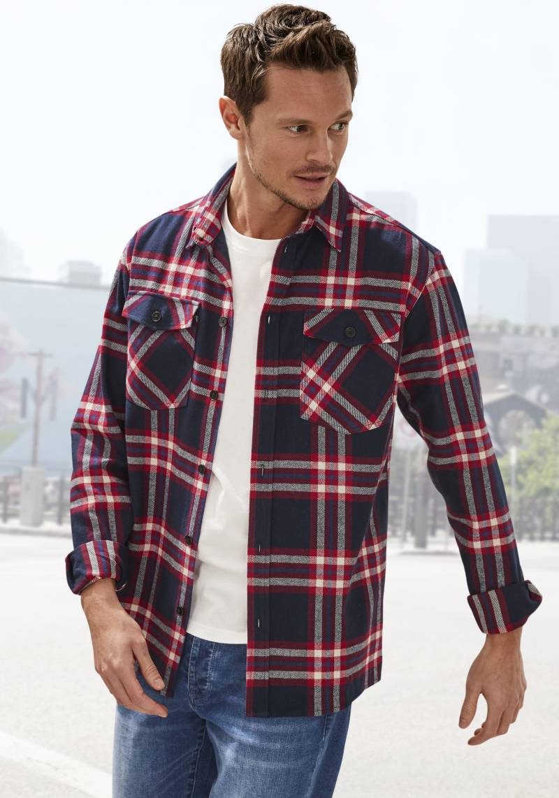 H.I.S Karohemd »Flanellhemd,«, Overshirt mit aufgesetzten Taschen, angenehme weiche Flanellqualität von H.I.S