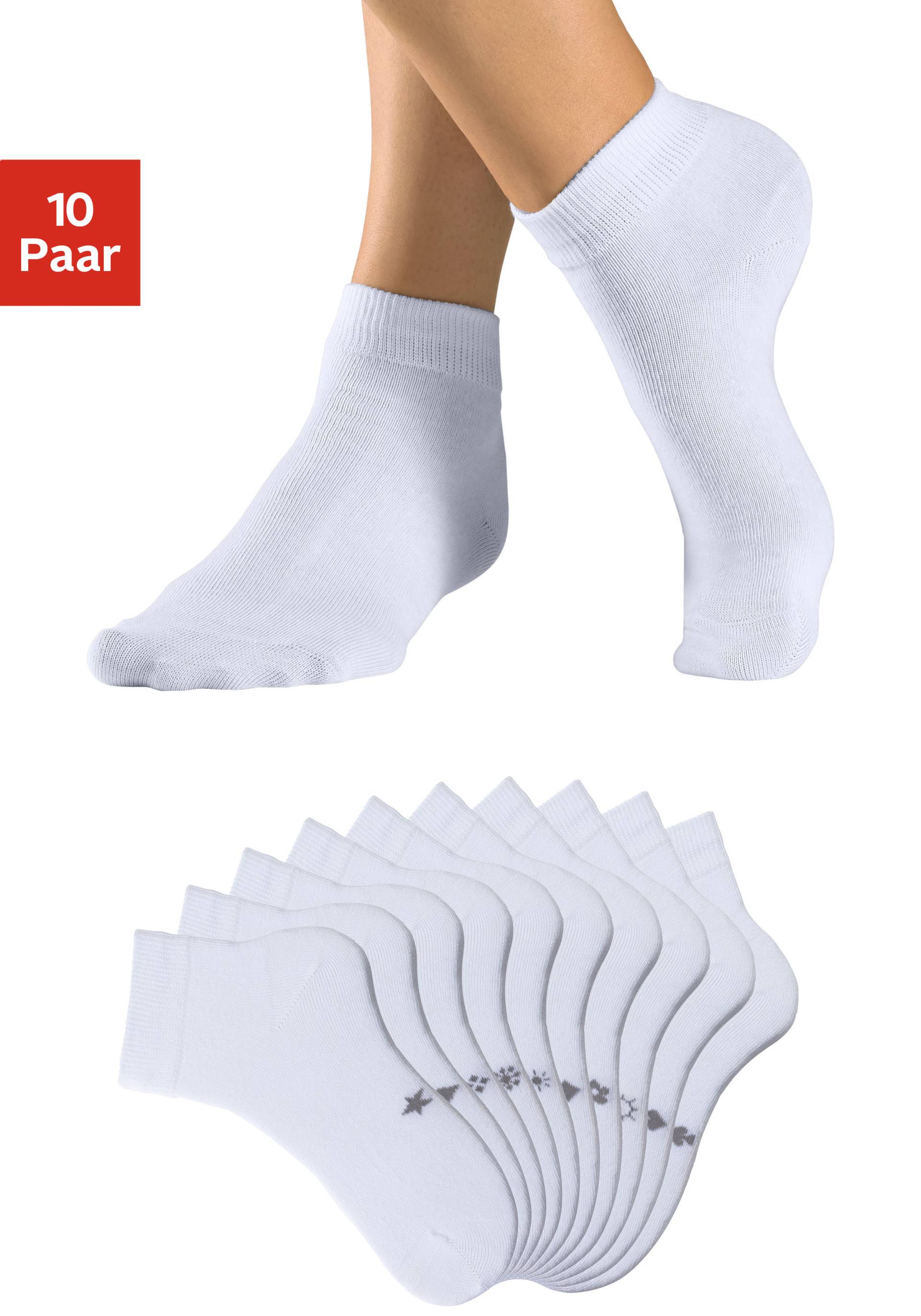 H.I.S Kurzsocken, (Packung, 10 Paar), mit eingestrickten Symbolen von H.I.S