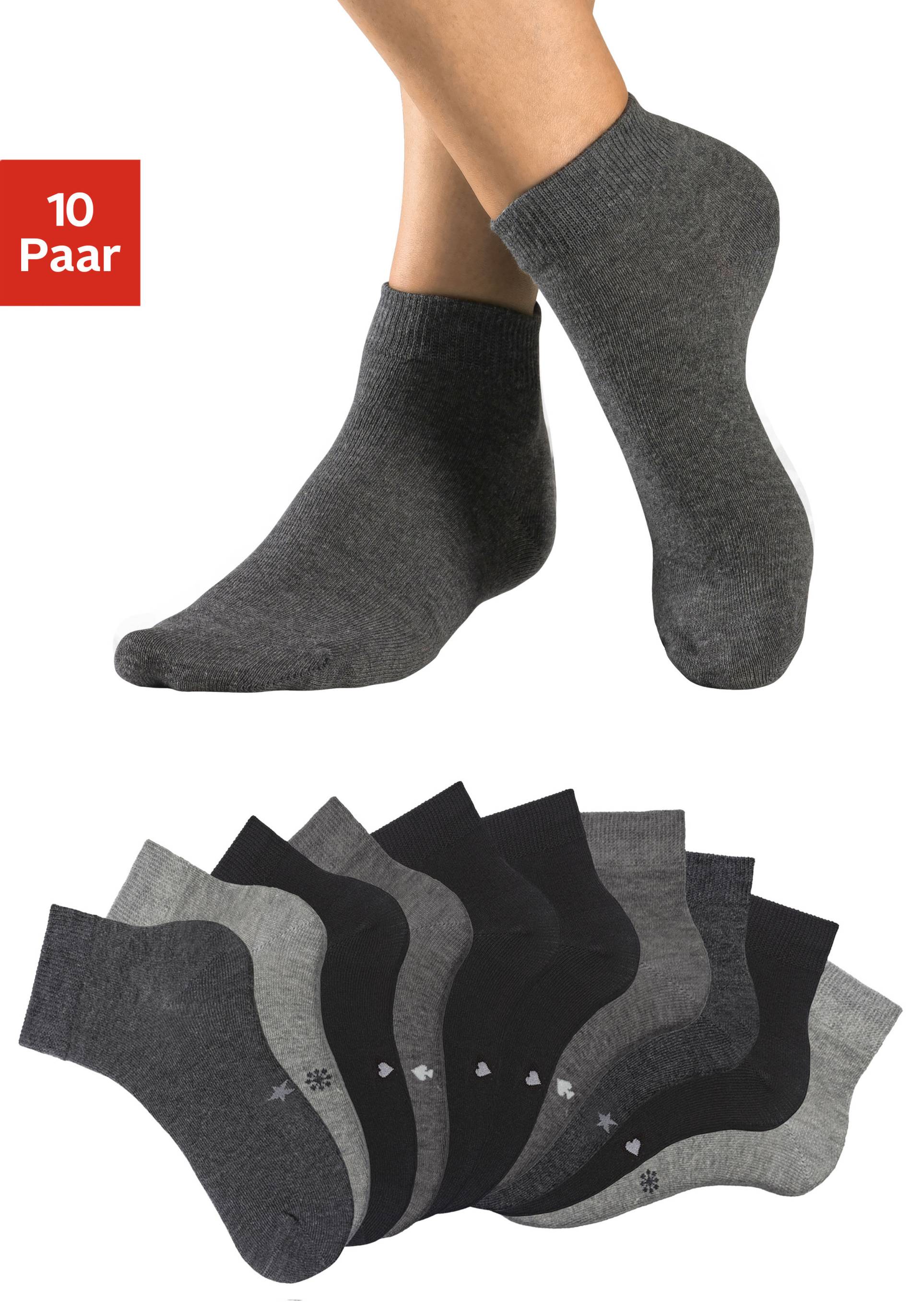 H.I.S Kurzsocken, (Packung, 10 Paar), mit eingestrickten Symbolen von H.I.S