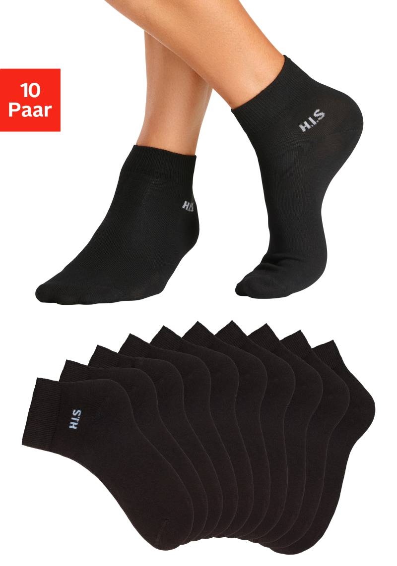 H.I.S Kurzsocken, (Packung, 10 Paar), mit farbigem Innenbund von H.I.S