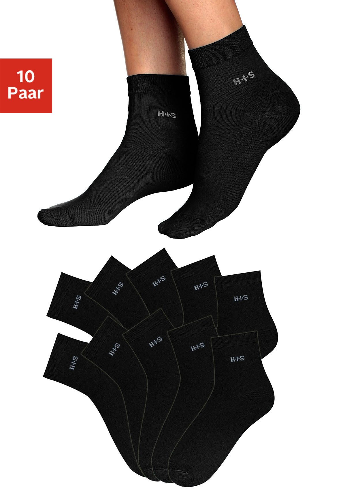 H.I.S Kurzsocken, (Packung, 10 Paar), aus leichter atmungsaktiver Qualität von H.I.S