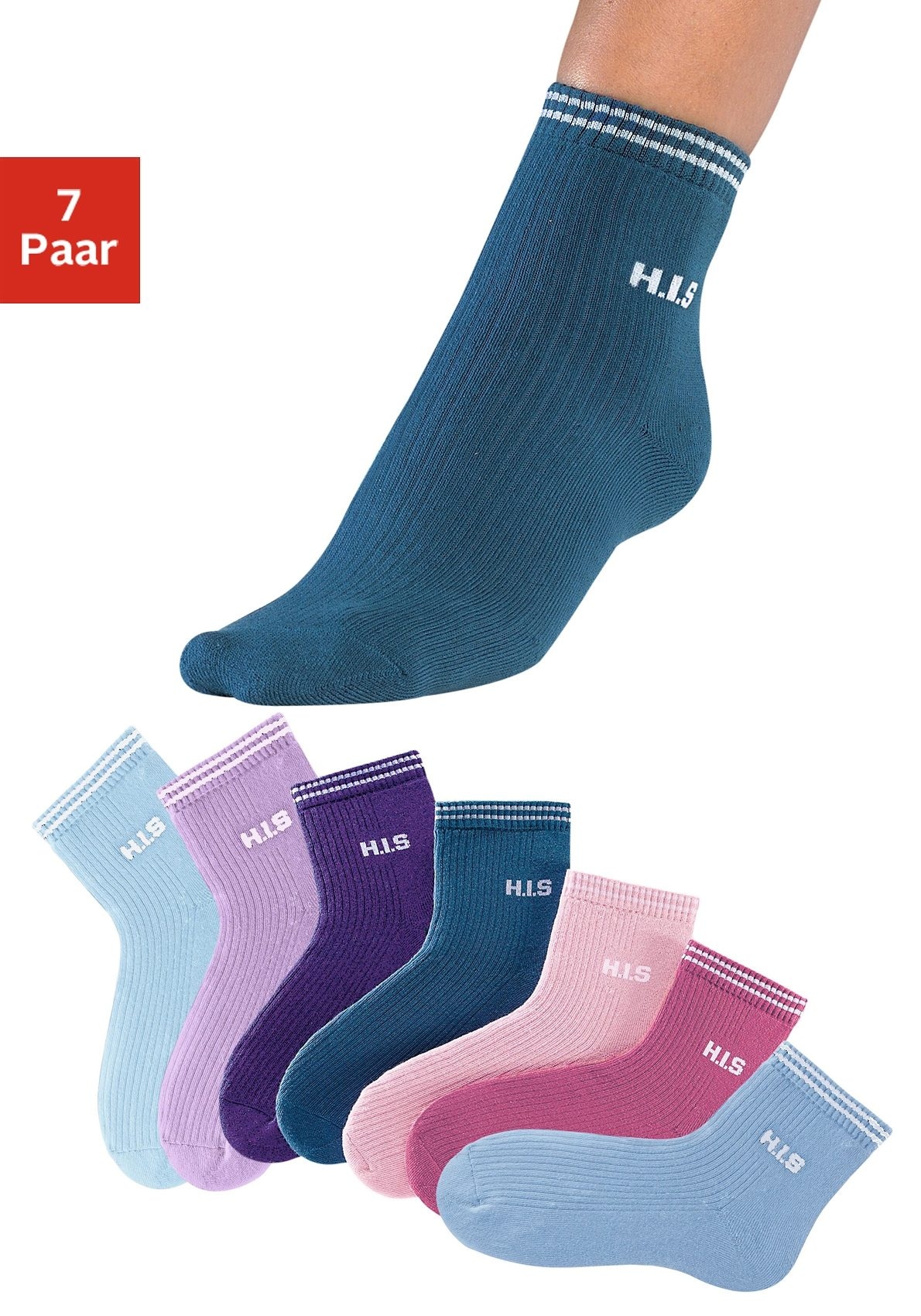 H.I.S Kurzsocken, (Packung, 7 Paar), mit Vollfrottee von H.I.S