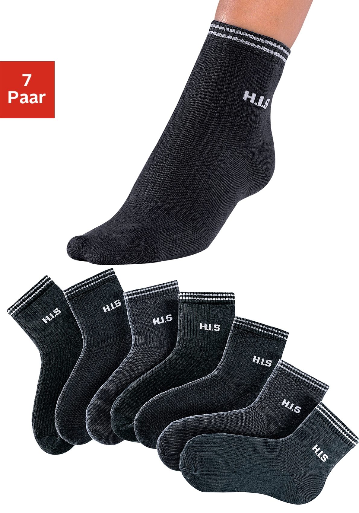 H.I.S Kurzsocken, (Packung, 7 Paar), mit Vollfrottee von H.I.S