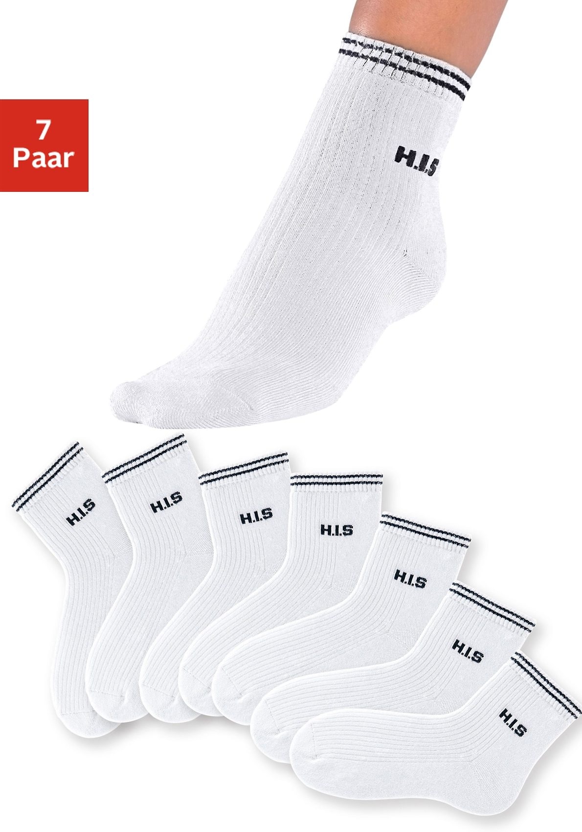 H.I.S Kurzsocken, (Packung, 7 Paar), mit Vollfrottee von H.I.S