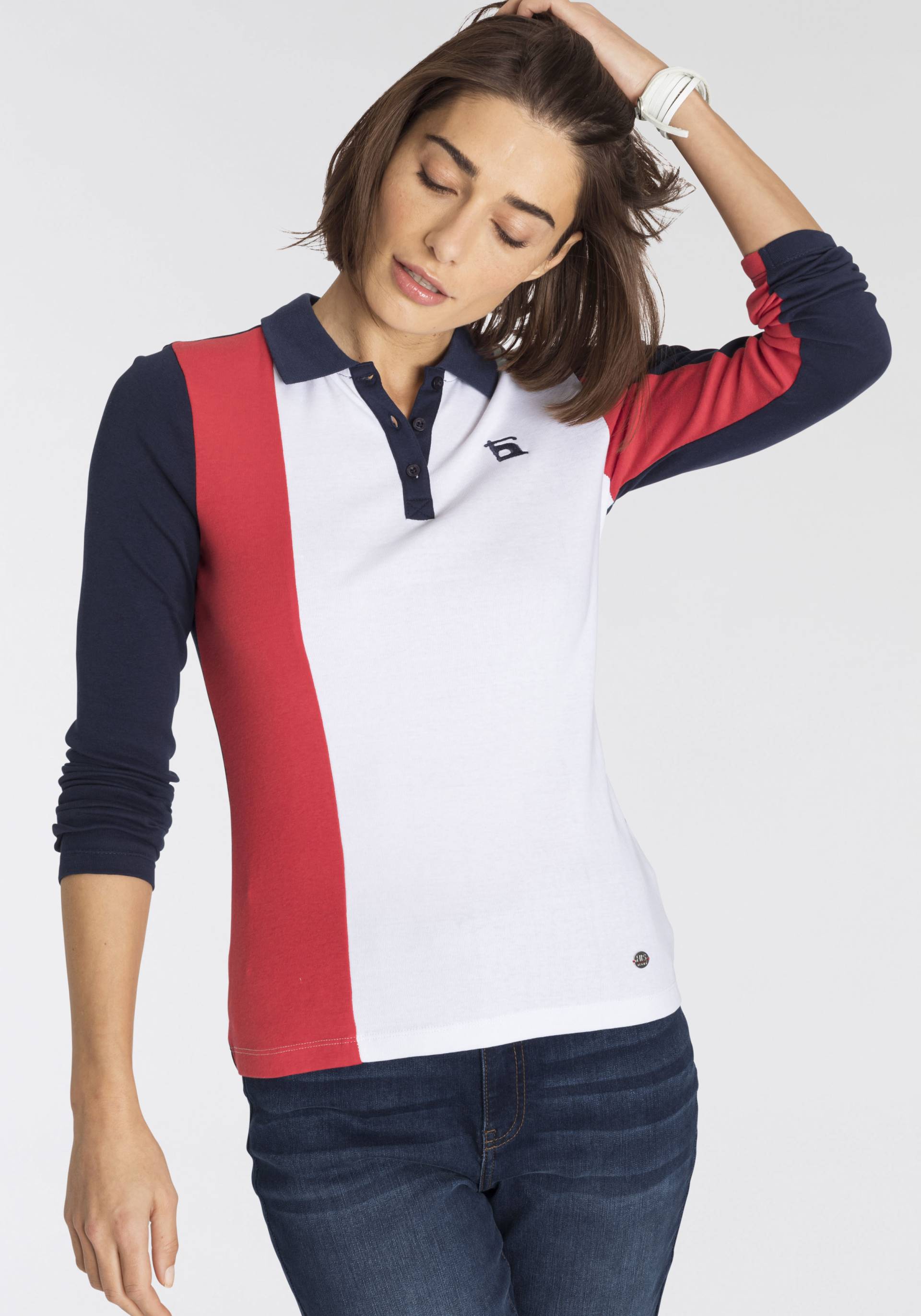 H.I.S Langarm-Poloshirt »RUGBY SHIRT«, mit COLOR-BLOCK - NEUE KOLLEKTION von H.I.S