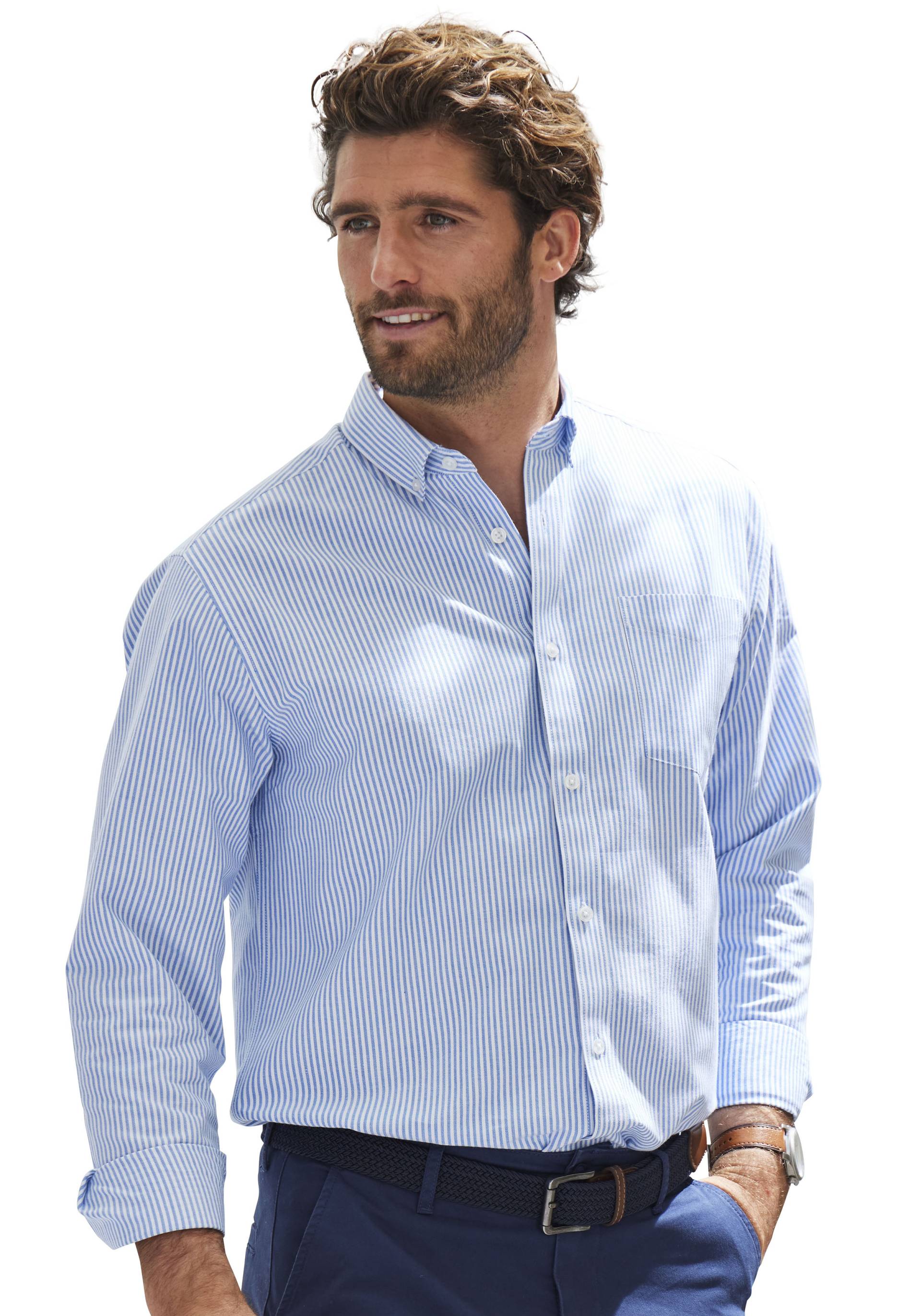 H.I.S Langarmhemd »Regular-fit«, Oxfordhemd langarm mit Button-down-Kragen aus reiner Baumwolle von H.I.S