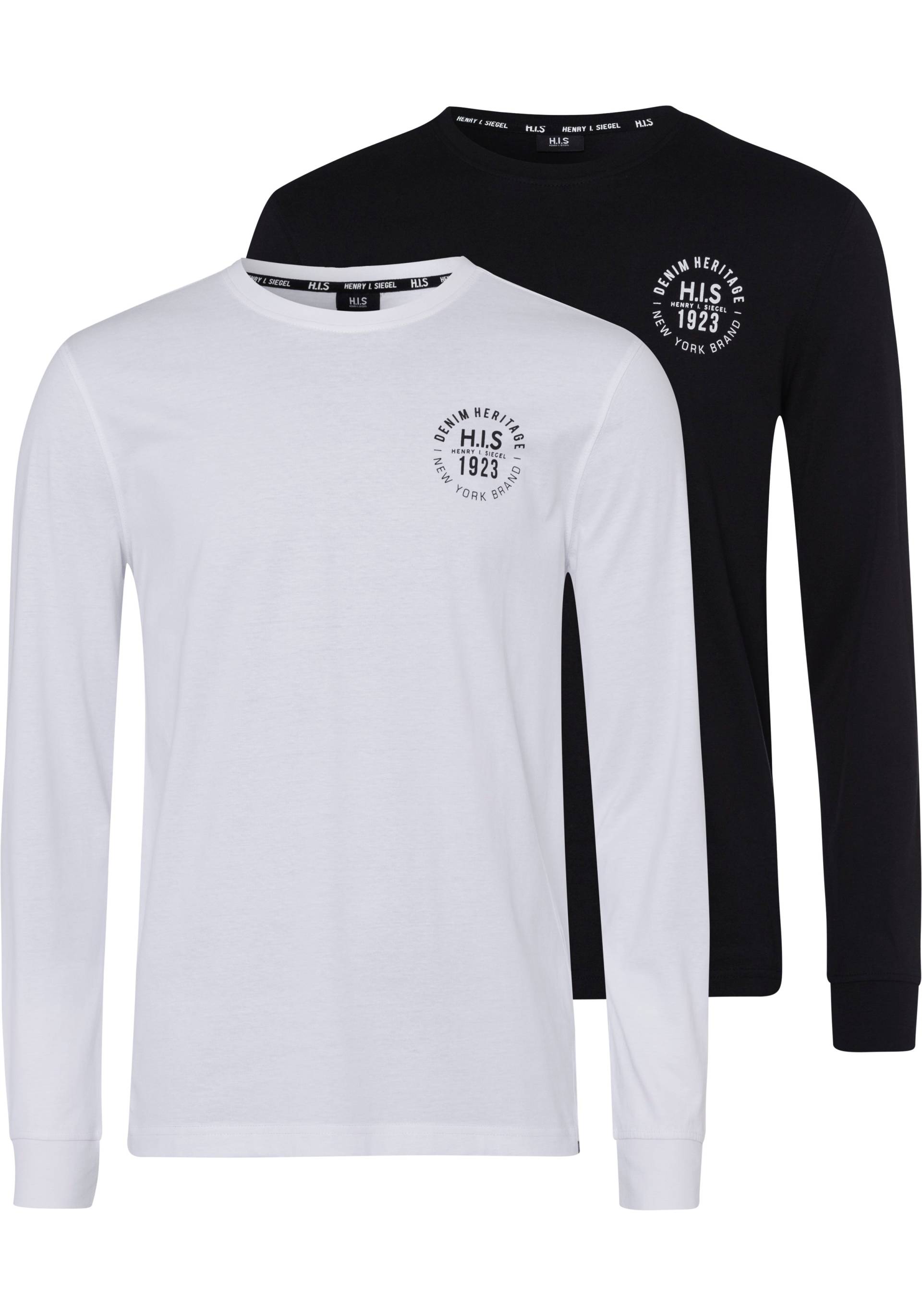 H.I.S Langarmshirt, Langarm, bedruckt, Rundhalsausschnitt, aus 100% Baumwolle H.I.S Langarmshirt, Langarm, bedruckt, Rundhalsausschnitt, aus 100% Baumwolle von H.I.S