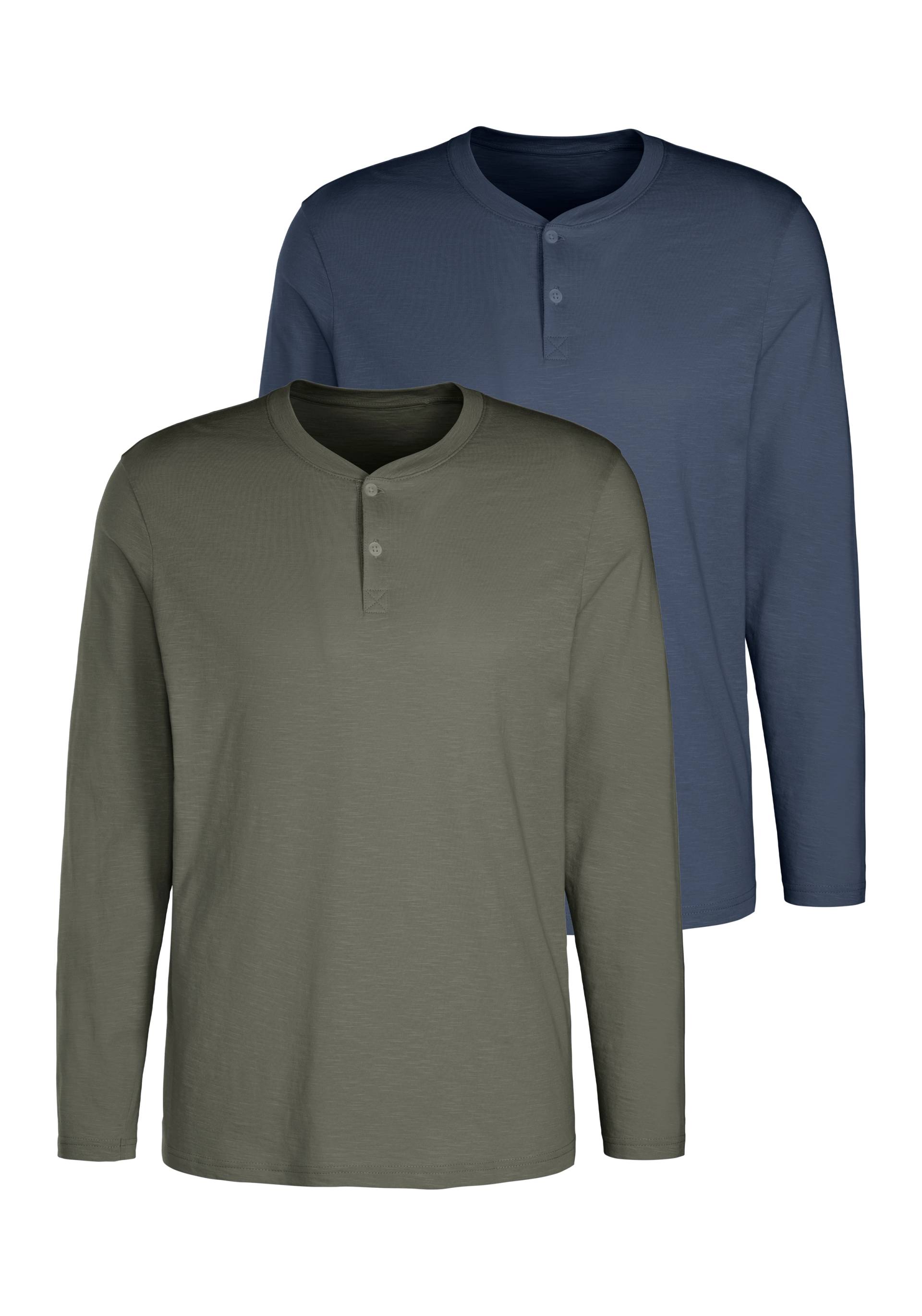 H.I.S Langarmshirt, Shirt mit Knopfleiste aus aus strukturierter Baumwoll-Qualität H.I.S Langarmshirt, Shirt mit Knopfleiste aus aus strukturierter Baumwoll-Qualität von H.I.S
