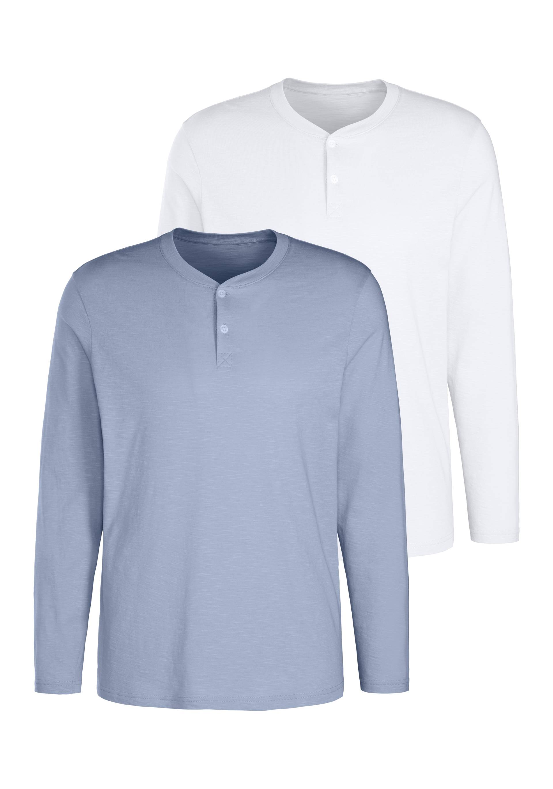 H.I.S Langarmshirt, Shirt mit Knopfleiste aus aus strukturierter Baumwoll-Qualität H.I.S Langarmshirt, Shirt mit Knopfleiste aus aus strukturierter Baumwoll-Qualität von H.I.S