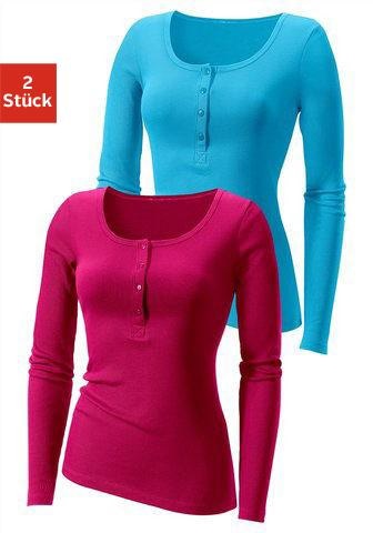 H.I.S Langarmshirt »mit kurzer Knopfleiste«, aus modischer Rippqualität H.I.S Langarmshirt »mit kurzer Knopfleiste«, aus modischer Rippqualität von H.I.S