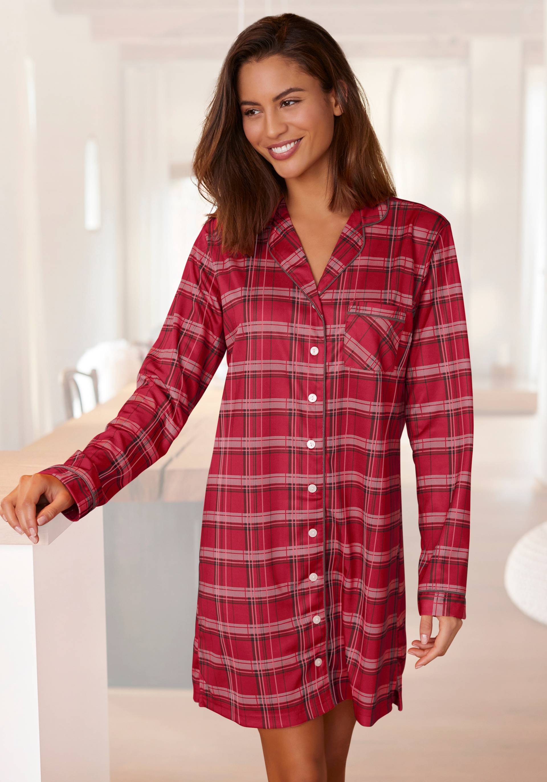 H.I.S Nachthemd, aus Flanell im Karo-Design H.I.S Nachthemd, aus Flanell im Karo-Design von H.I.S