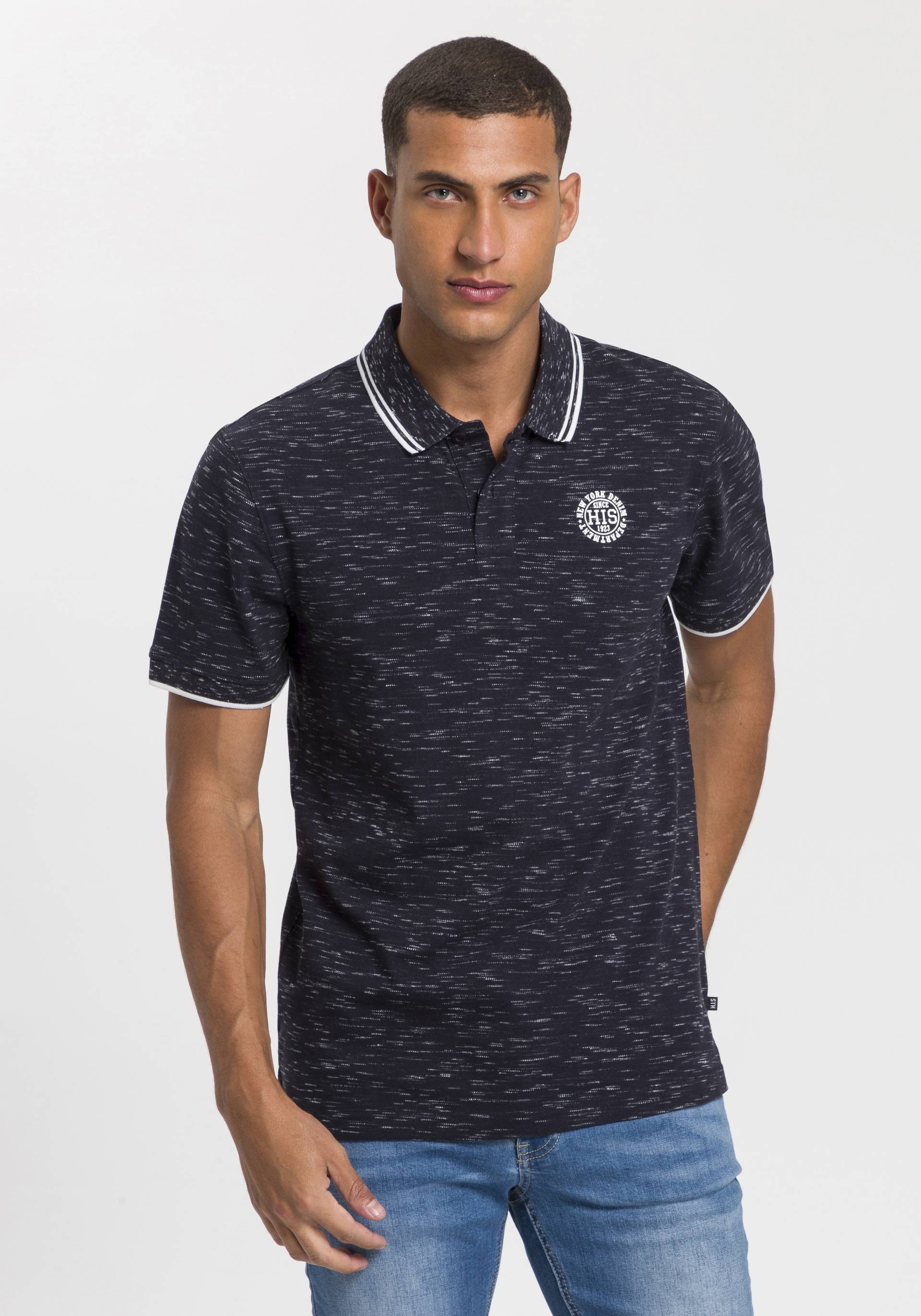 H.I.S Poloshirt, in markanter mélange Optik von H.I.S