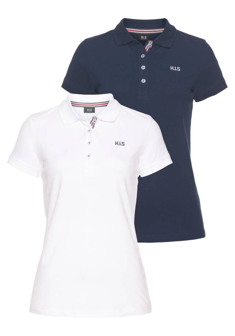 H.I.S Poloshirt, (2er-Pack), Kurzarm, figurbetonte Passform, mit klassischem Polokragen von H.I.S