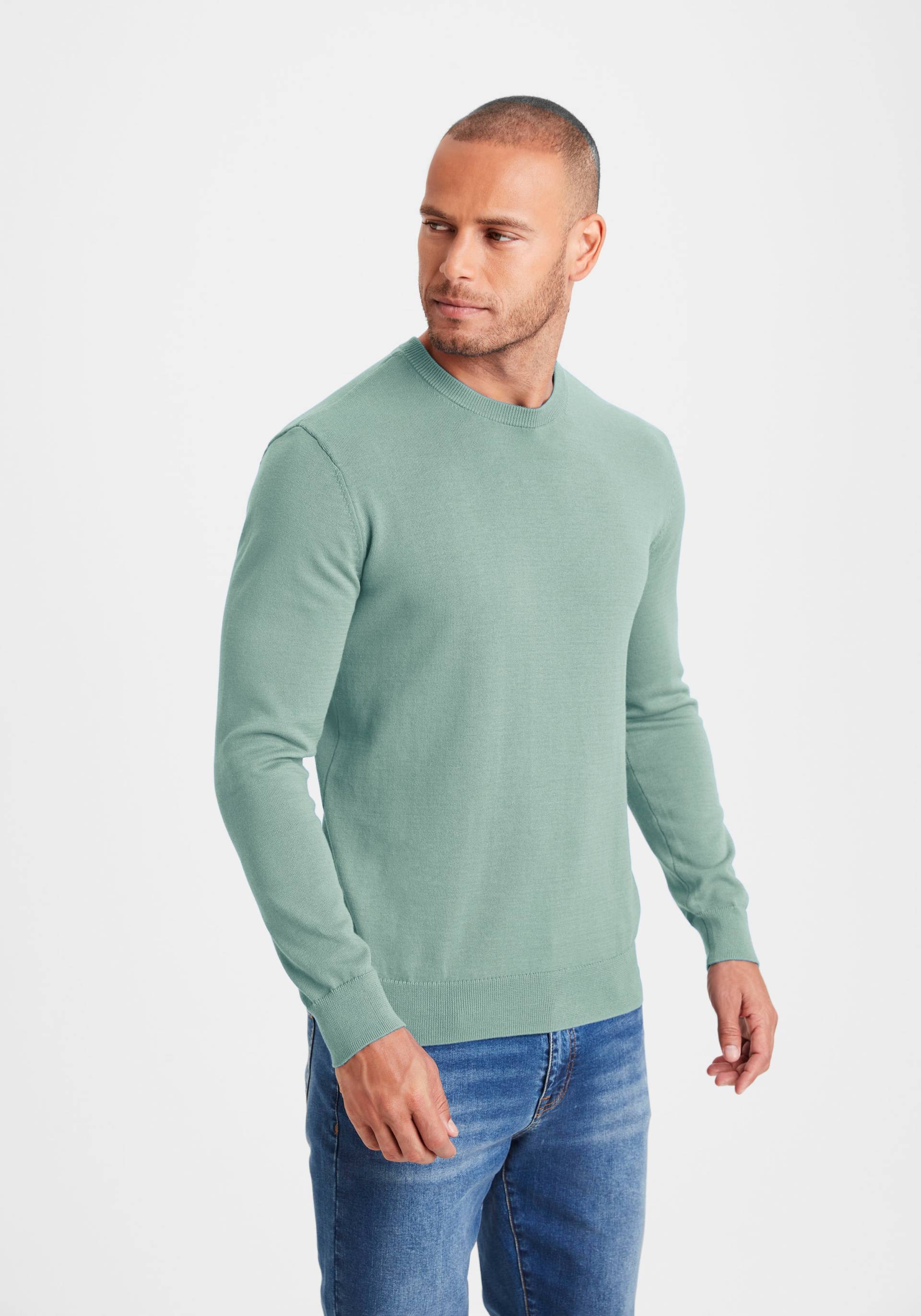 H.I.S Strickpullover, Regular Fit, Langarm, Pullover aus Feinstrick, Baumwollmischung von H.I.S