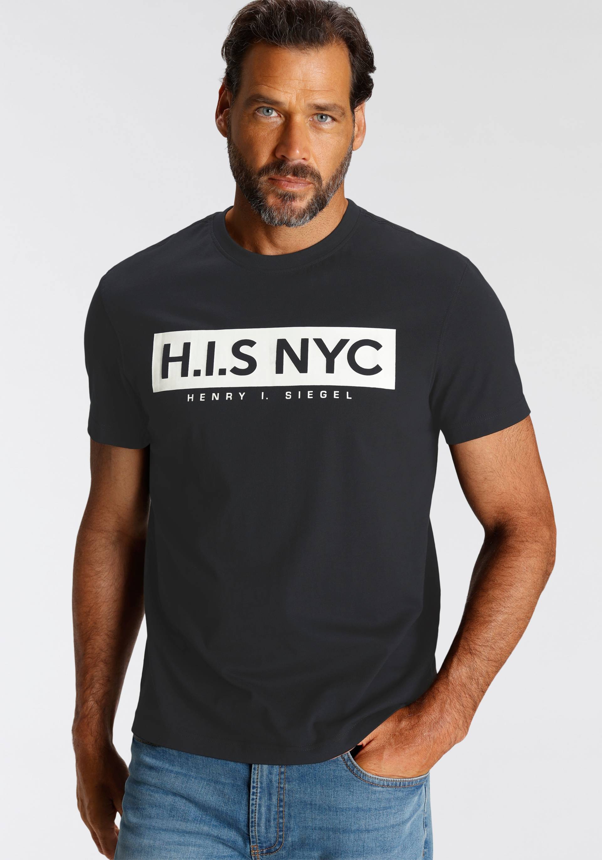 H.I.S Rundhalsshirt, schmale Passform, bedrucktes Design, aus 100% Baumwolle von H.I.S