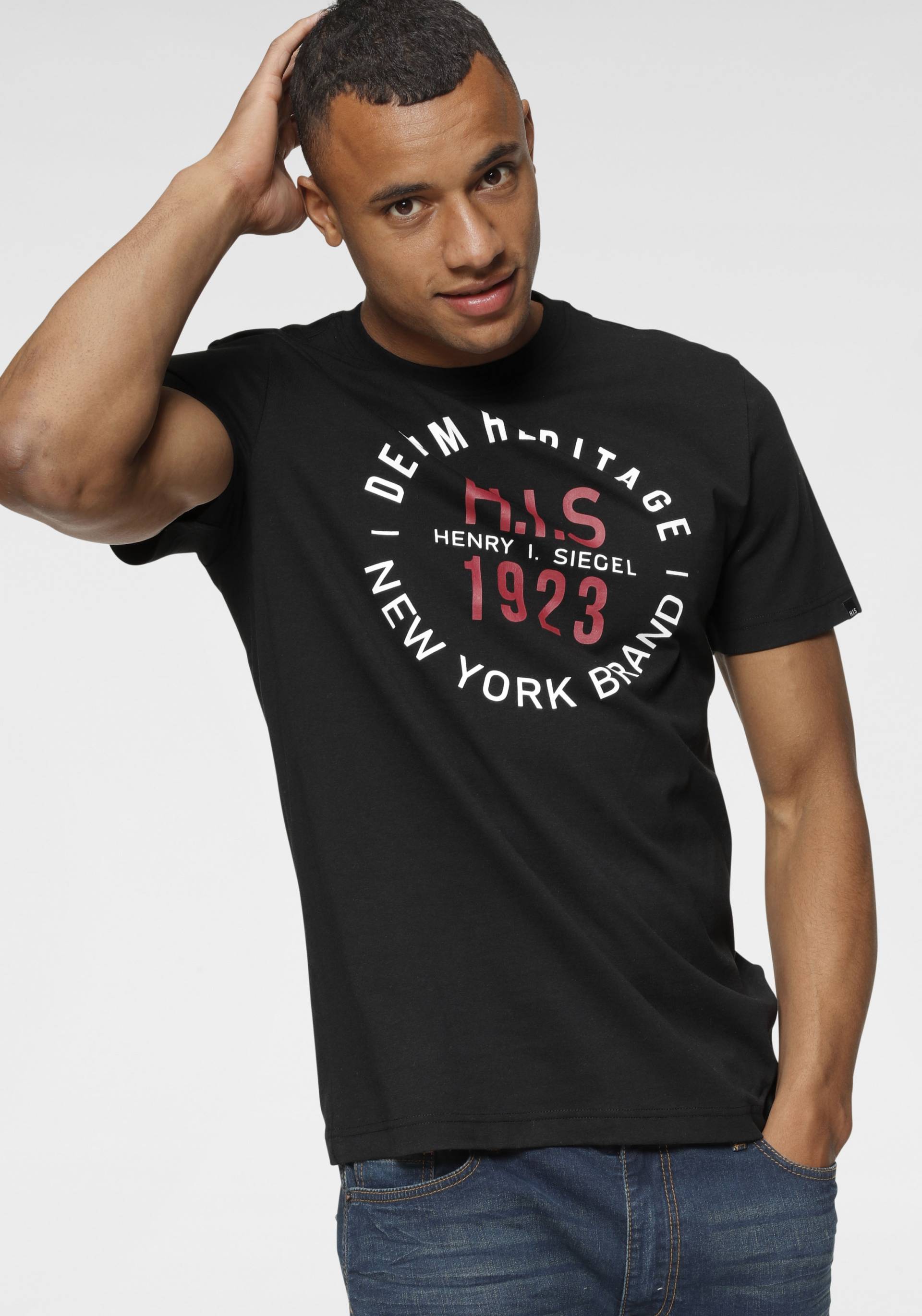 H.I.S Rundhalsshirt, mit Markenprint von H.I.S
