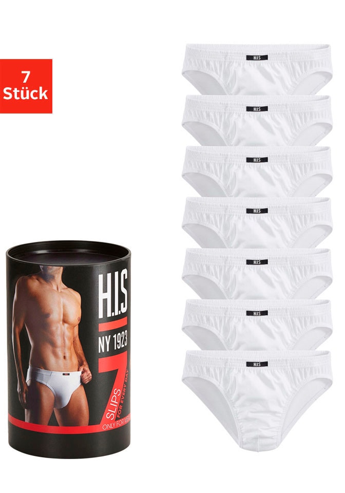 H.I.S Slip »Unterhosen für Herren«, (Packung, 7 St.), aus Baumwoll-Mix in einer Dose verpackt von H.I.S