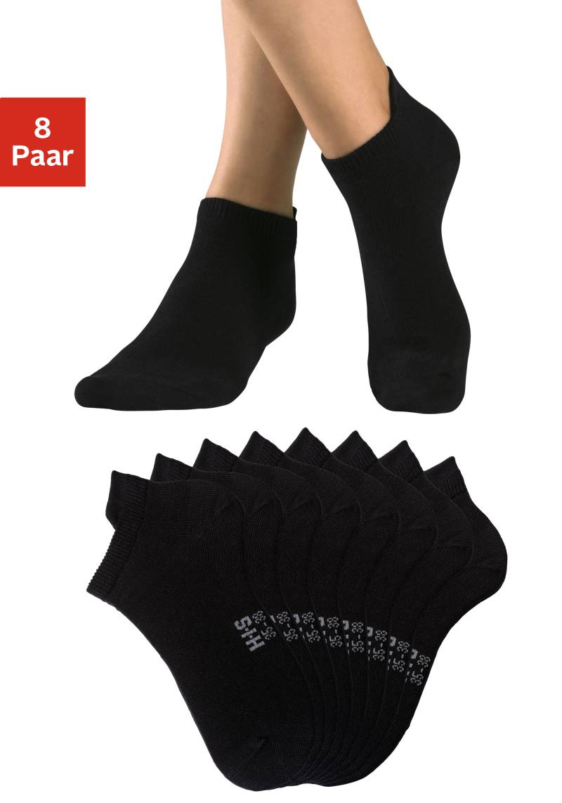 H.I.S Sneakersocken, (Packung, 8 Paar), mit verlängertem Bündchen hinten von H.I.S