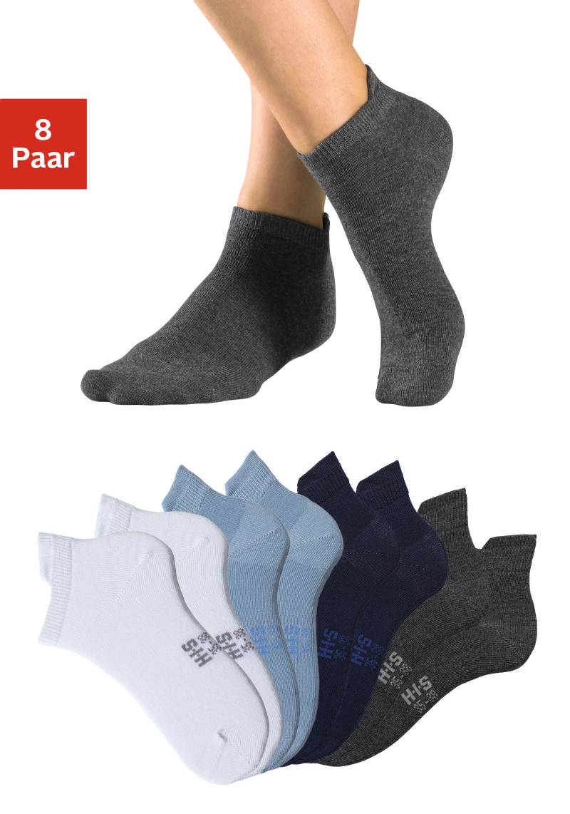 H.I.S Sneakersocken, (Packung, 8 Paar), mit verlängertem Bündchen hinten von H.I.S