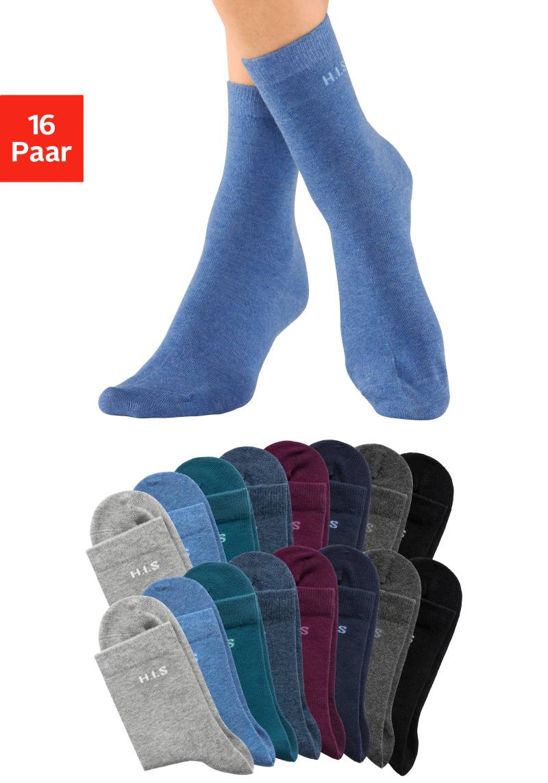 H.I.S Socken, (Packung, 16 Paar), mit eingestricktem Markenlogo von H.I.S