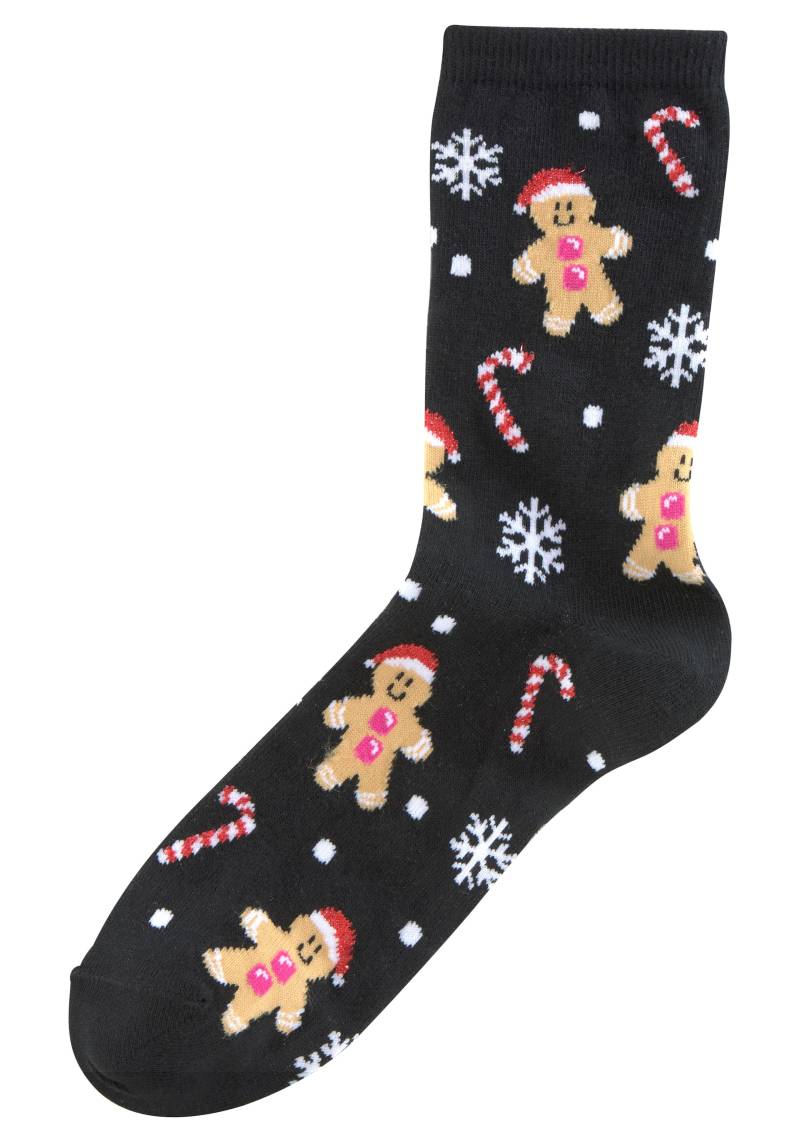 H.I.S Socken, (Packung, 3 Paar), mit lustigen Weihnachtsmotiven von H.I.S