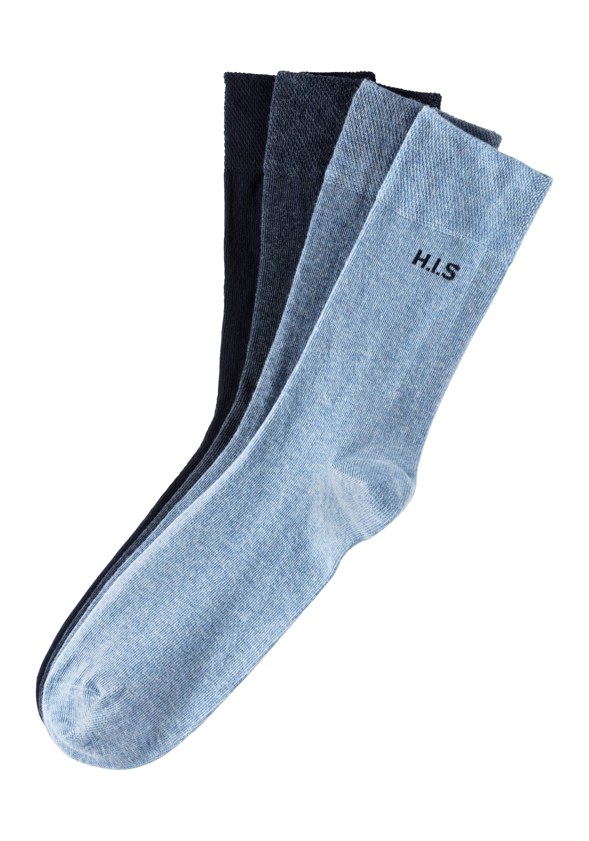 H.I.S Socken, (Packung, 4 Paar), mit druckfreiem Bündchen von H.I.S