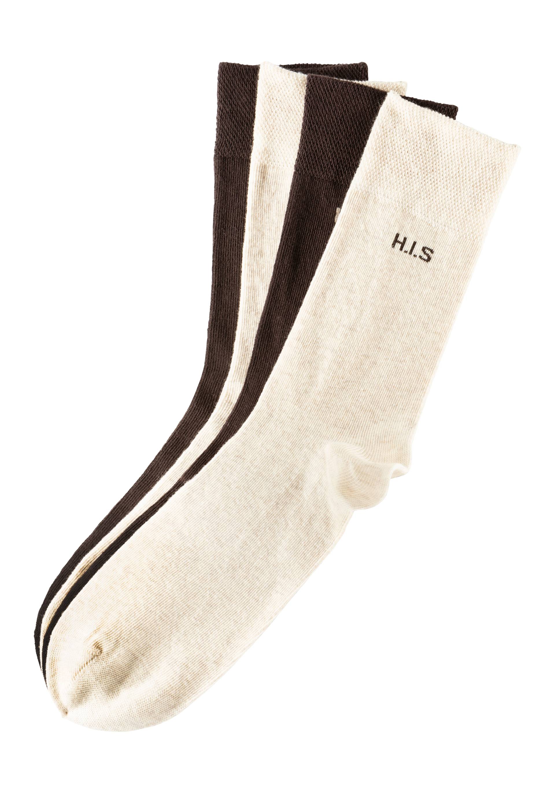 H.I.S Socken, (Packung, 4 Paar), mit druckfreiem Bündchen von H.I.S