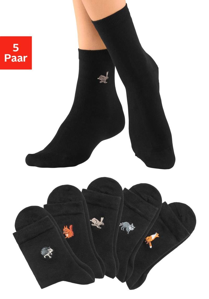 H.I.S Socken, (Packung, 5 Paar), mit hochwertiger Stickerei von H.I.S