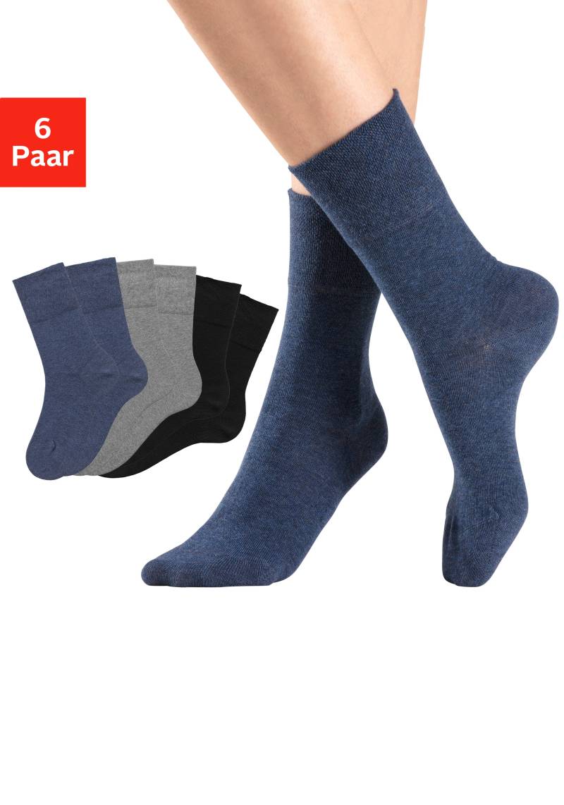 H.I.S Socken, (Packung, 6 Paar), mit Komfortbund auch für Diabetiker geeignet von H.I.S