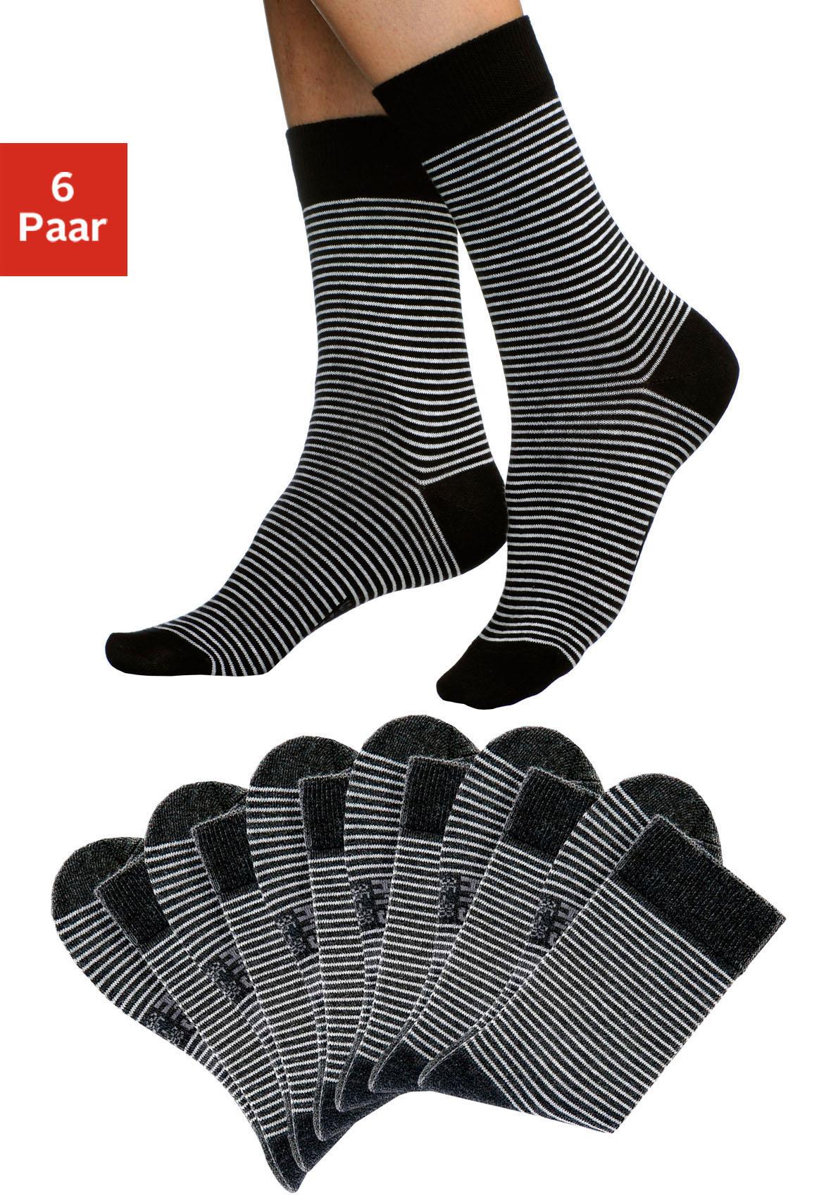 H.I.S Socken, (Packung, 6 Paar), mit druckfreiem Bündchen von H.I.S