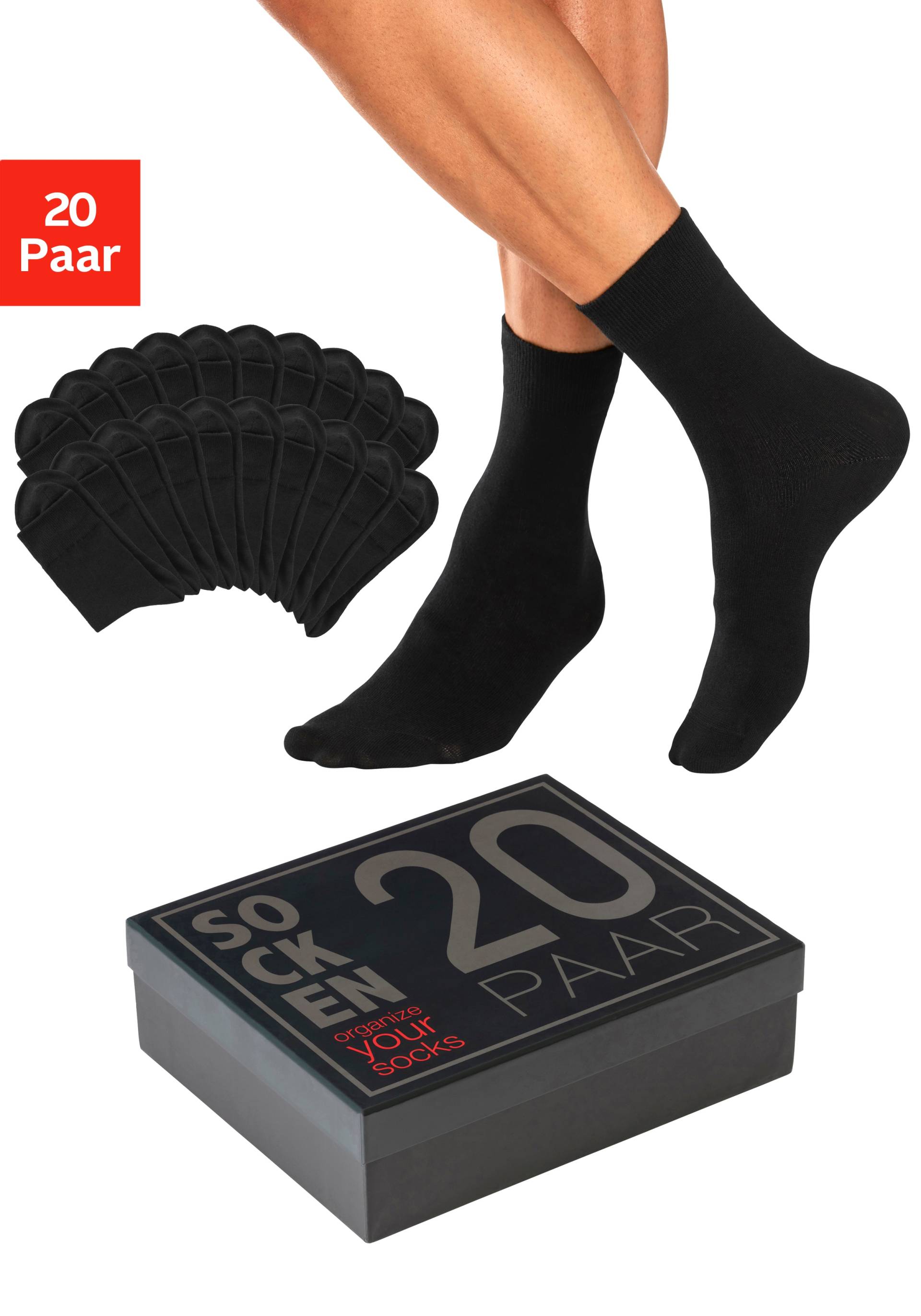 H.I.S Socken, (Box, 20 Paar), in praktischer Geschenkbox von H.I.S