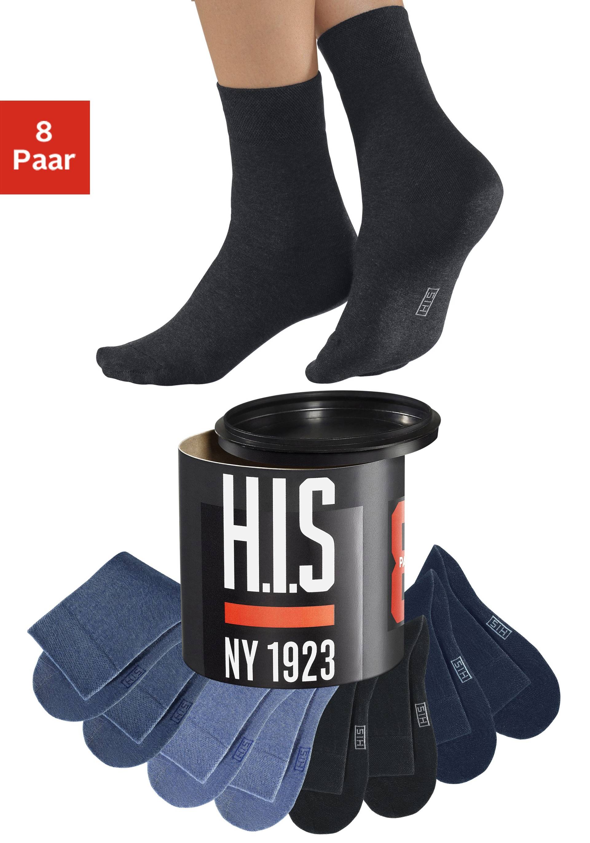 H.I.S Socken, (Dose, 8 Paar), in der Geschenkdose von H.I.S