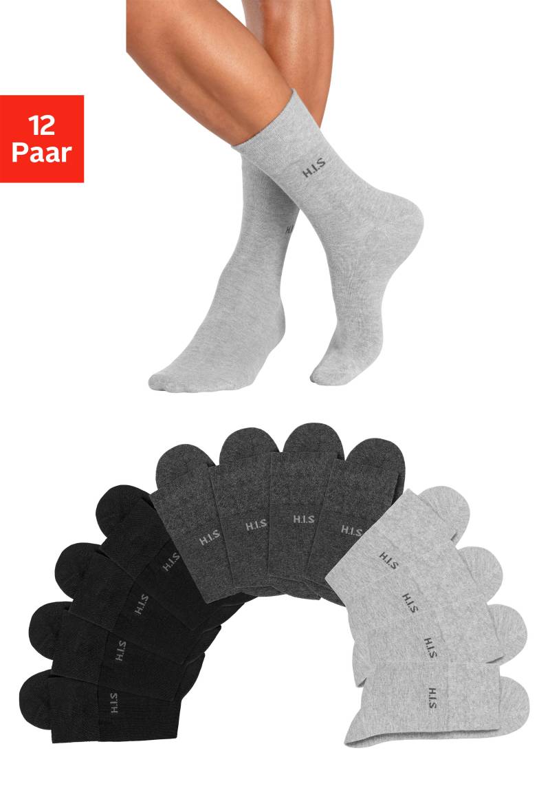 H.I.S Socken, (Packung, 12 Paar), ohne einschneidendes Gummi von H.I.S