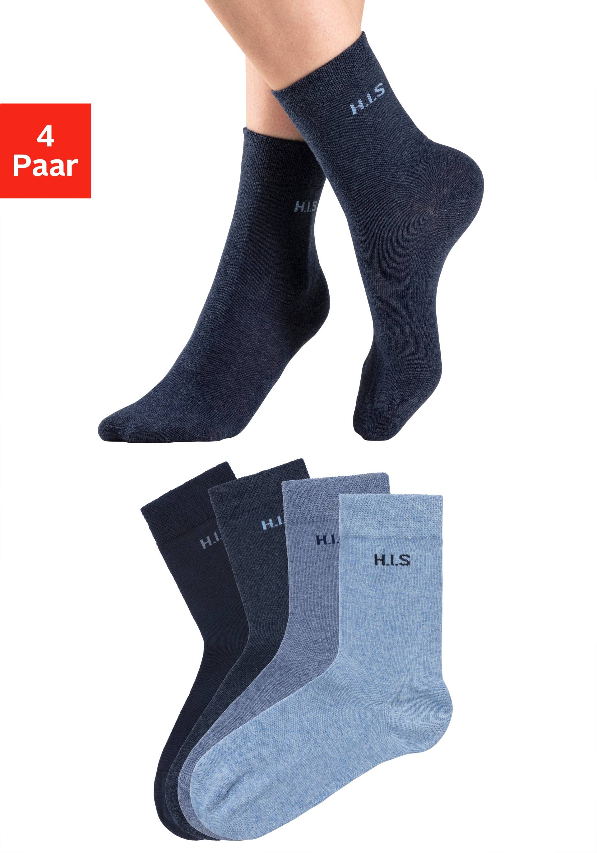 H.I.S Socken, (Packung, 4 Paar), ohne einschneidendes Bündchen von H.I.S