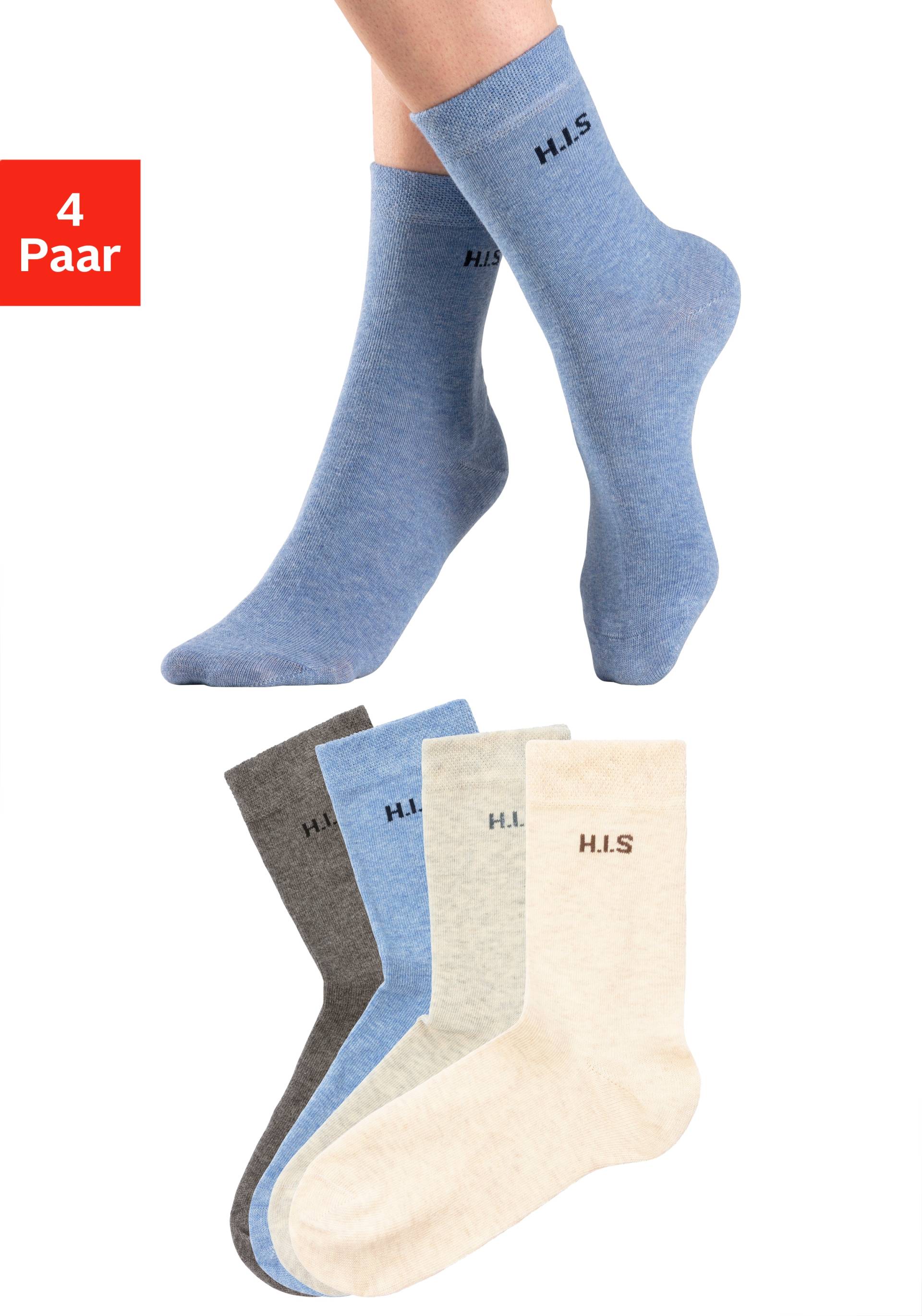 H.I.S Socken, (Packung, 4 Paar), ohne einschneidendes Bündchen von H.I.S