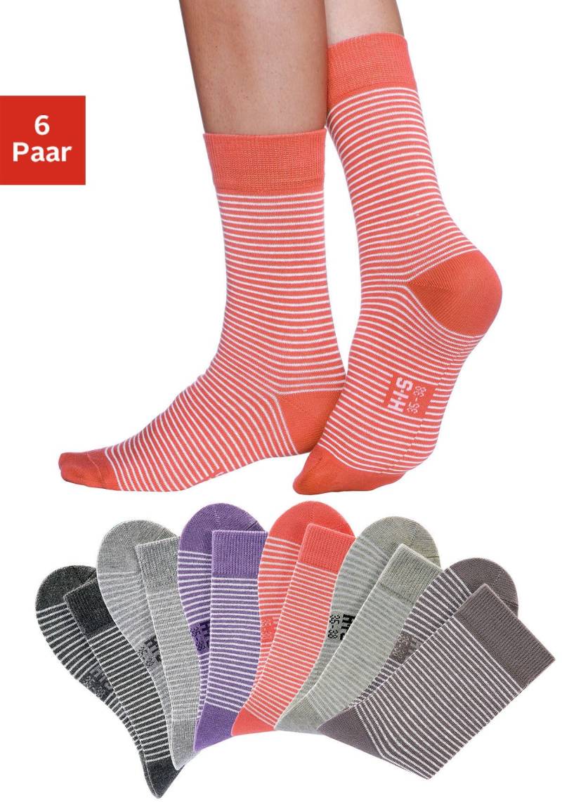 H.I.S Socken, (Packung, 6 Paar), mit druckfreiem Bündchen von H.I.S