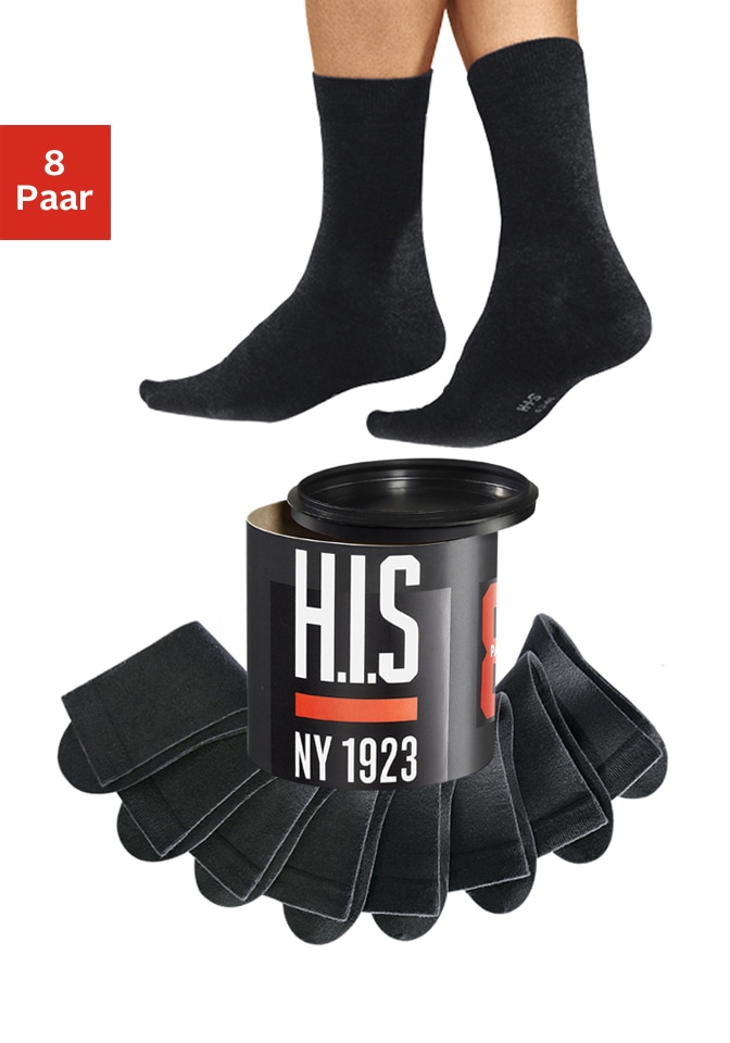 H.I.S Socken, (Dose, 8 Paar), in der Geschenkdose von H.I.S