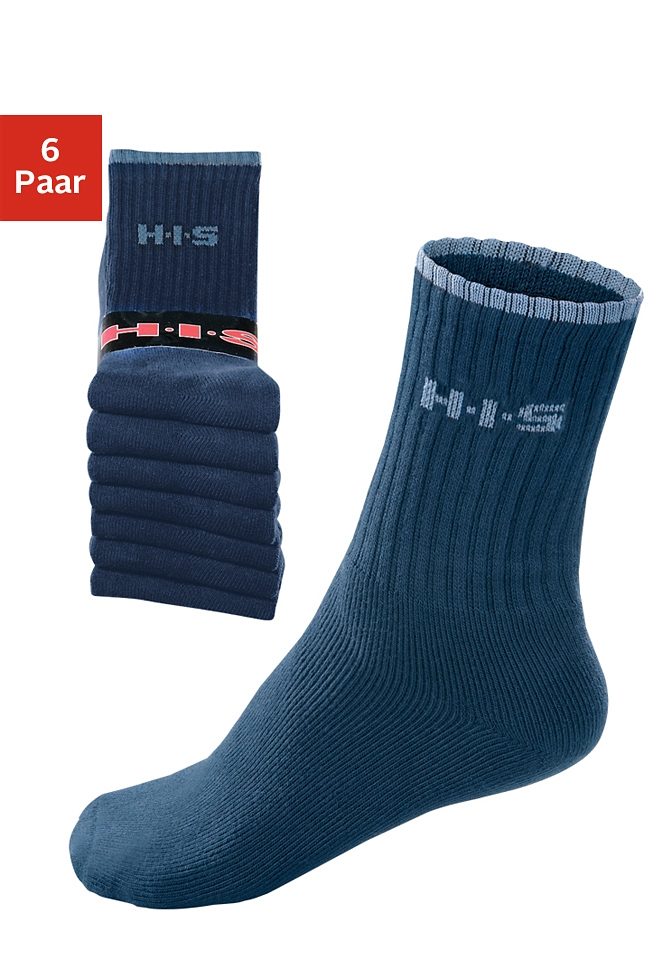 H.I.S Sportsocken, (Packung, 6 Paar), mit Frottee & verstärkten Belastungszonen von H.I.S