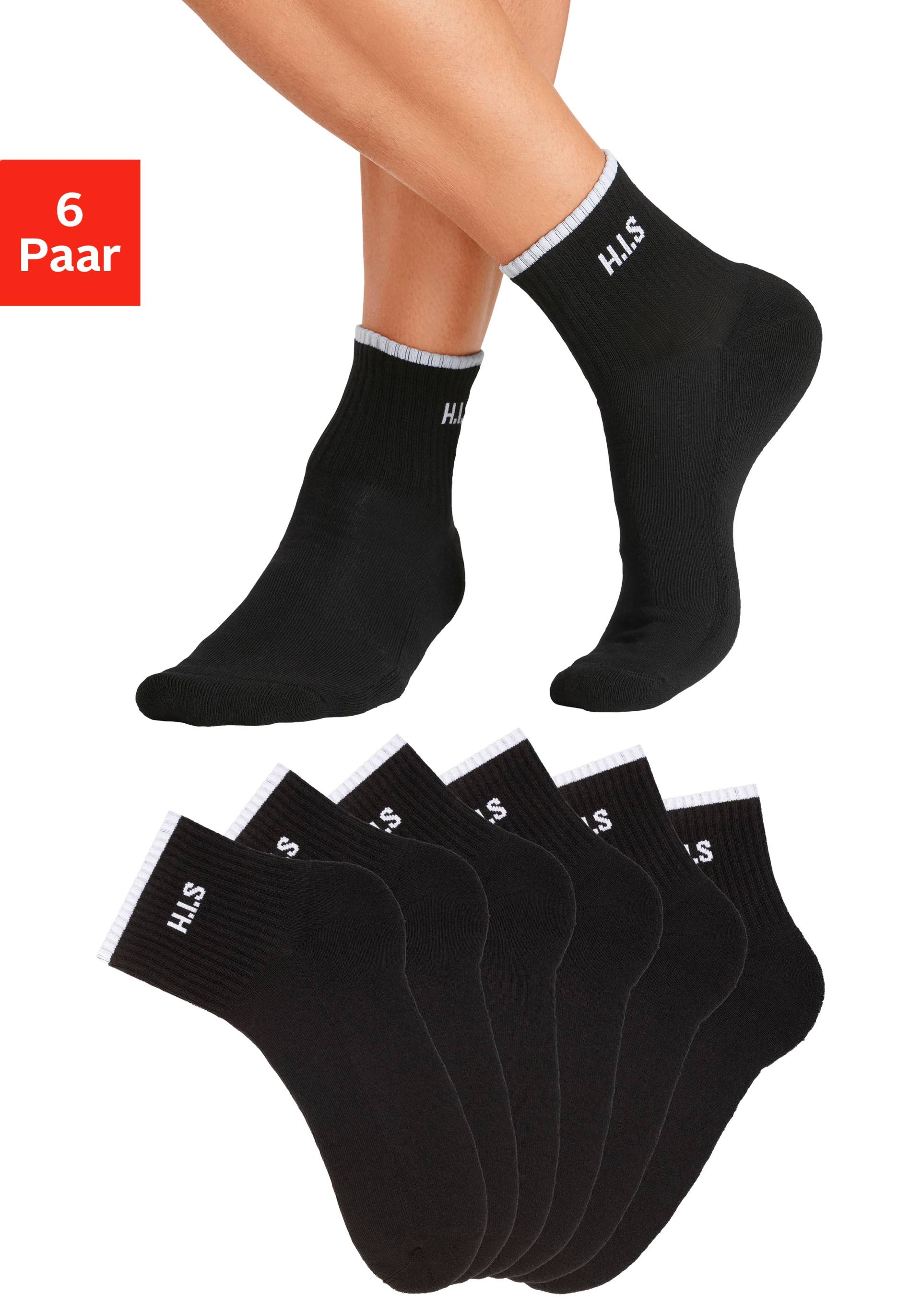 H.I.S Sportsocken »Kurzsocken«, (Packung, 6 Paar), mit Frottee & verstärkten Belastungszonen von H.I.S