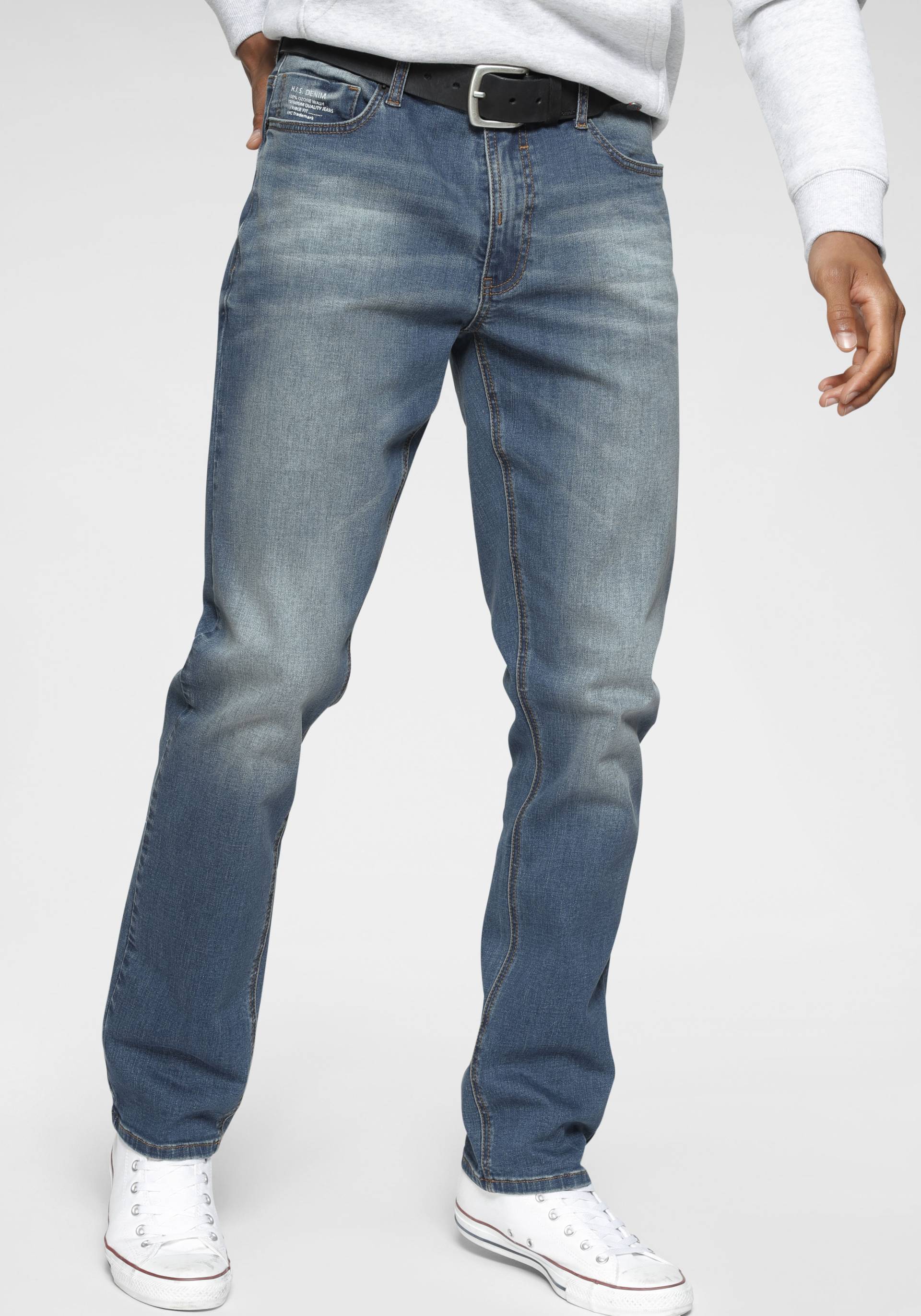 H.I.S Straight-Jeans »DIX«, gerade Beinform, niedrige Leibhöhe, Used-Waschung von H.I.S