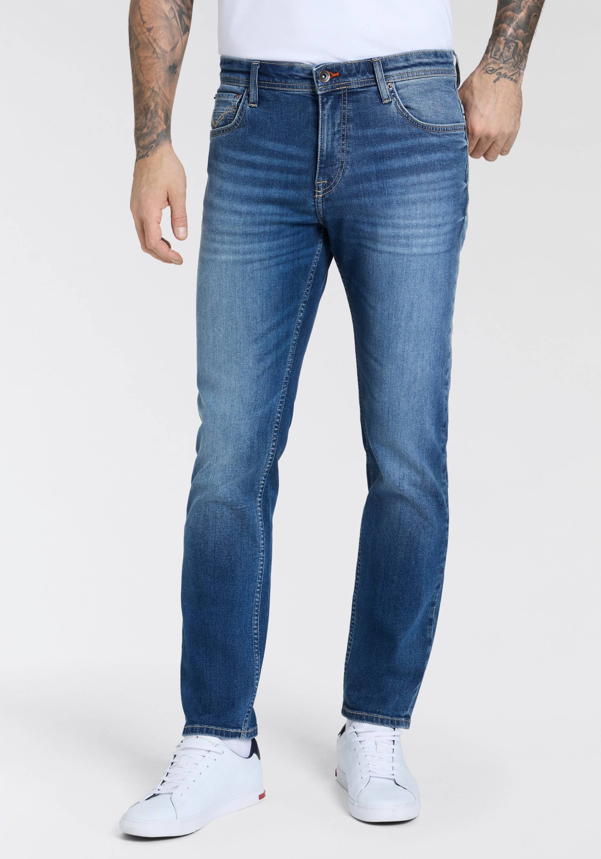H.I.S Straight-Jeans »NEW DALE«, gerades Bein, mit Used-Effekten, niedrige Leibhöhe H.I.S Straight-Jeans »NEW DALE«, gerades Bein, mit Used-Effekten, niedrige Leibhöhe von H.I.S