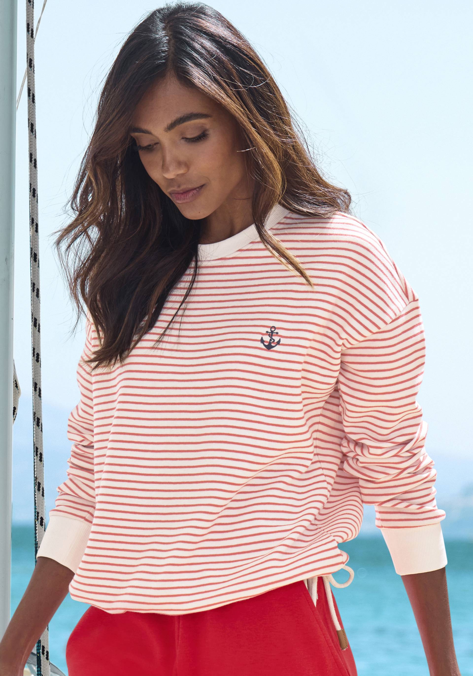 H.I.S Sweatshirt, mit Kordelzug am Saum, Loungewear H.I.S Sweatshirt, mit Kordelzug am Saum, Loungewear von H.I.S