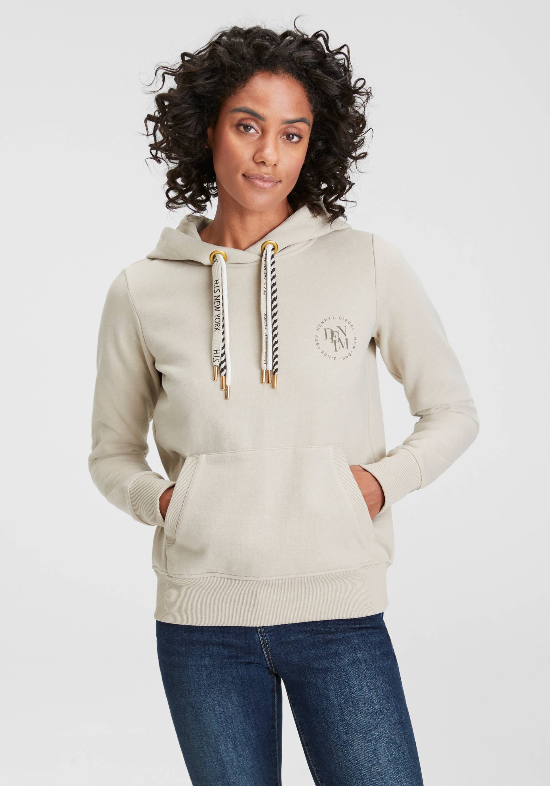 H.I.S Sweatshirt, mit Logo-Print und mehrfarbigen Kordeln von H.I.S