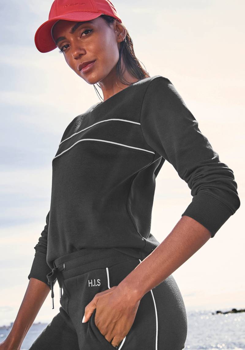 H.I.S Sweatshirt, mit Piping auf der Brust, Loungewear von H.I.S