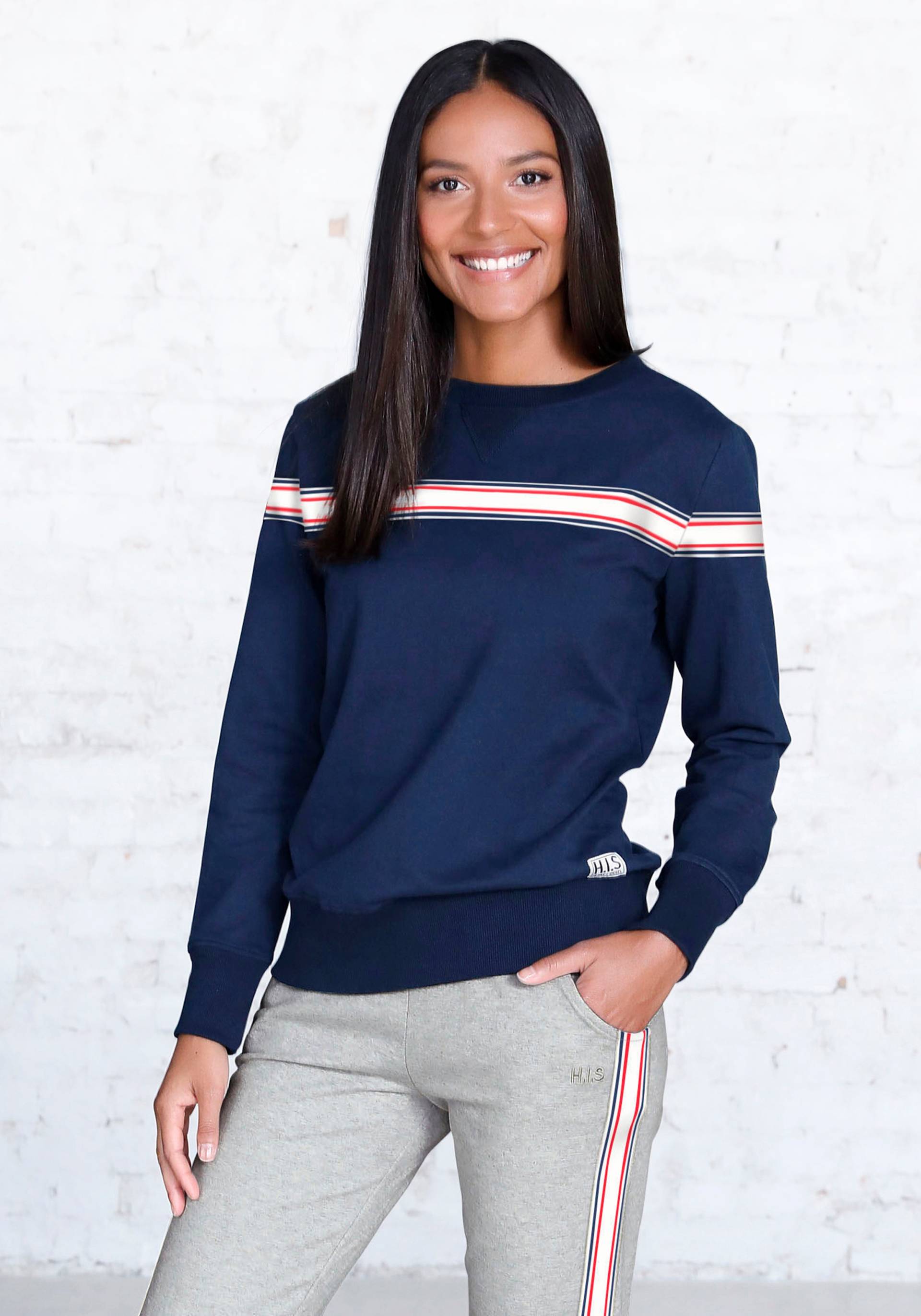 H.I.S Sweatshirt, mit gestreiftem Tape, Loungewear, Loungeanzug H.I.S Sweatshirt, mit gestreiftem Tape, Loungewear, Loungeanzug von H.I.S