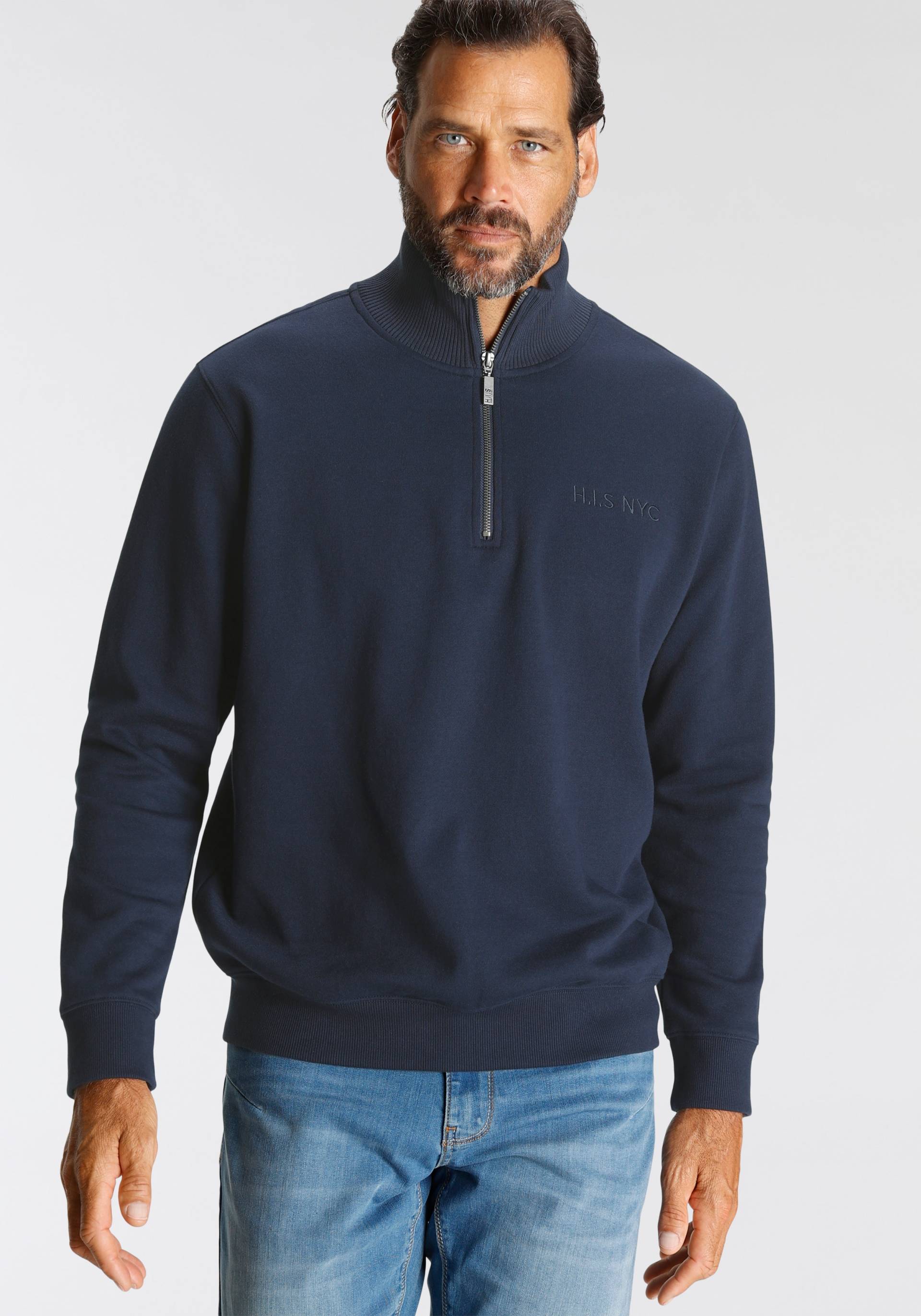 H.I.S Sweatshirt, unifarben, aus dehnbarer Sweatware, mit Logostickerei H.I.S Sweatshirt, unifarben, aus dehnbarer Sweatware, mit Logostickerei von H.I.S