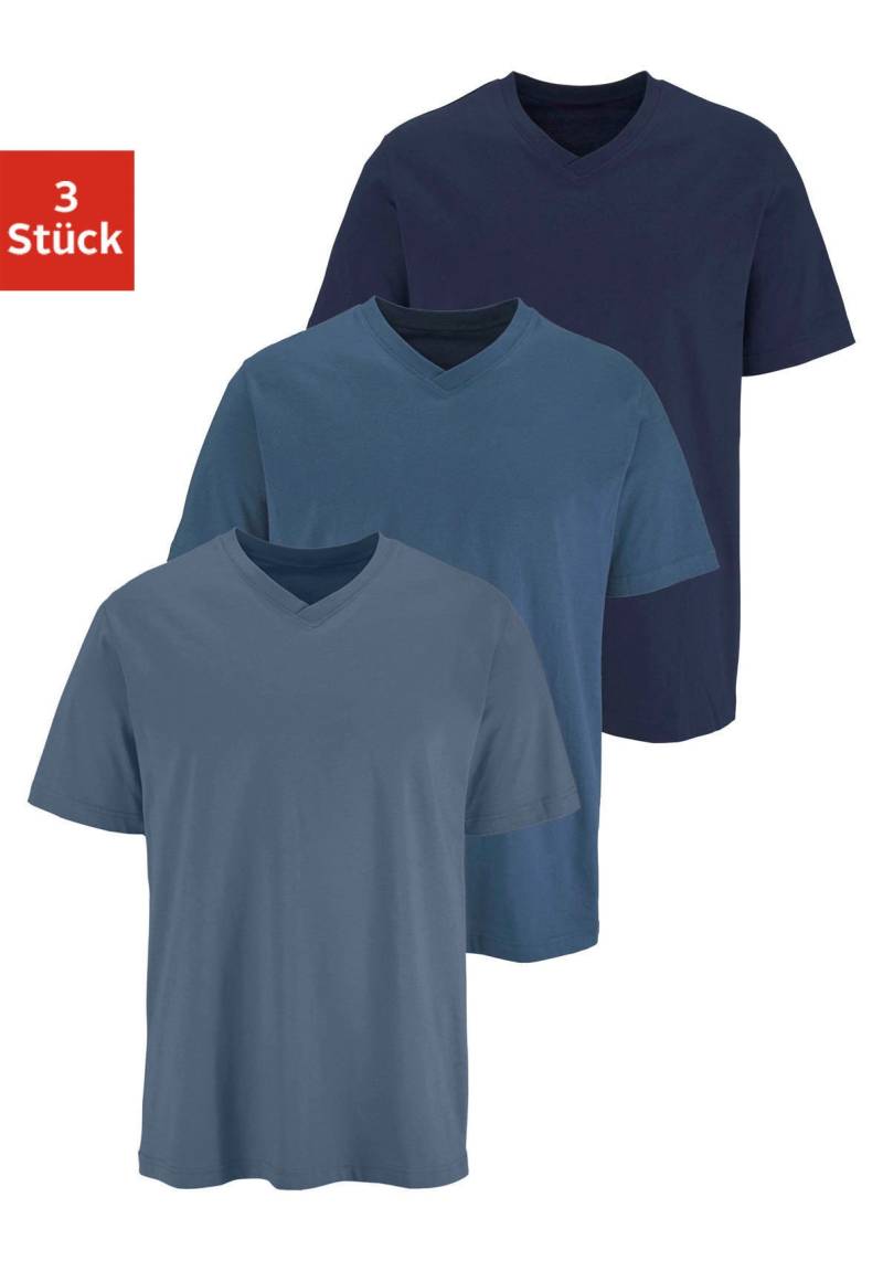 H.I.S T-Shirt, (Packung, 3 tlg.), mit V-Ausschnitt aus Baumwolle, Unterhemd, T-Shirt von H.I.S