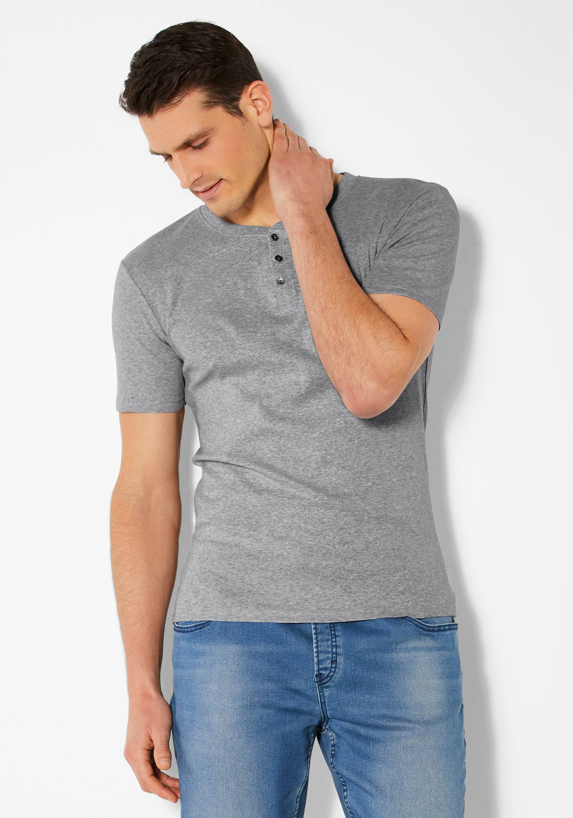 H.I.S T-Shirt, mit aufwendiger Knopfleiste, perfekt als Unterziehshirt H.I.S T-Shirt, mit aufwendiger Knopfleiste, perfekt als Unterziehshirt von H.I.S