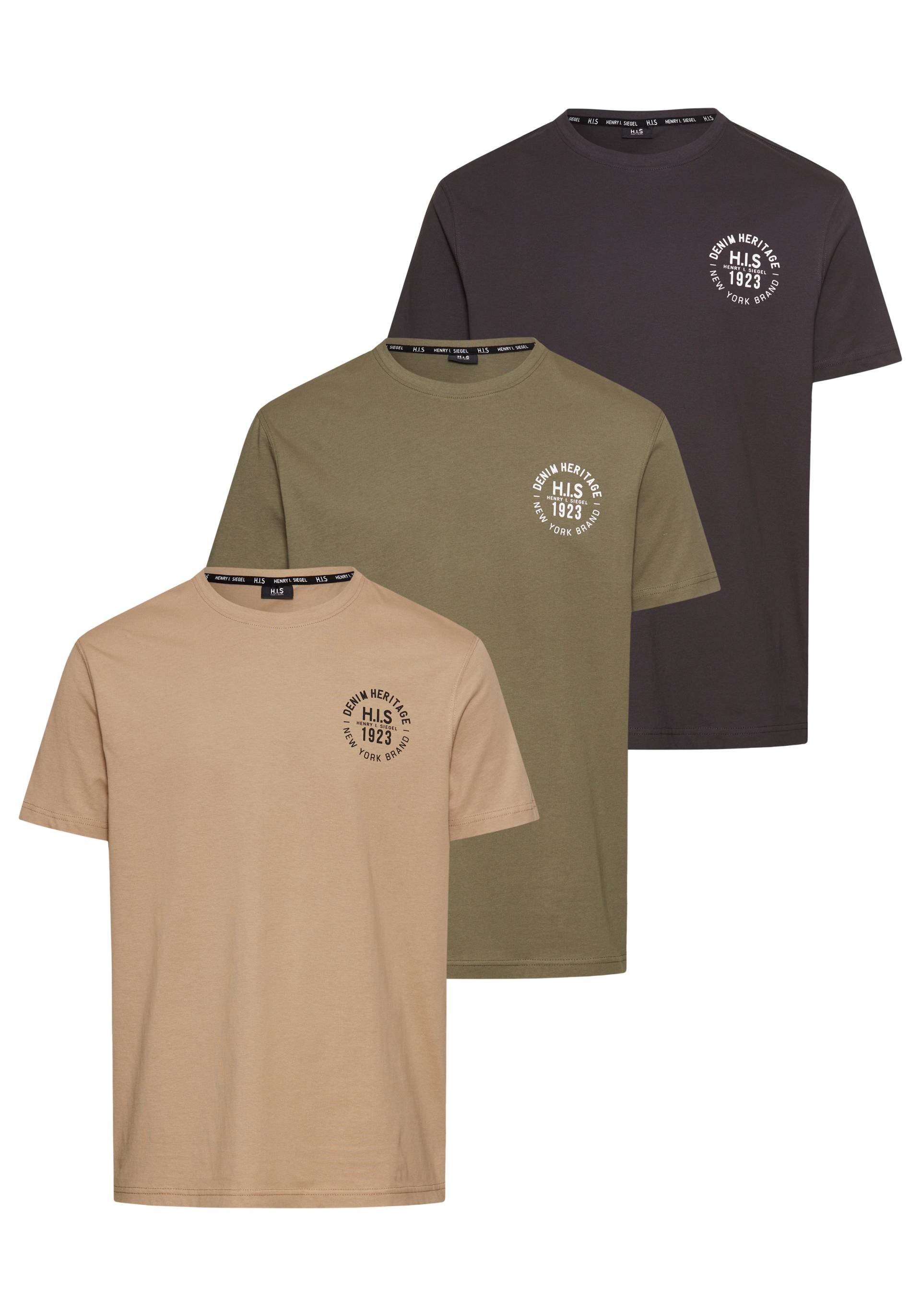 H.I.S T-Shirt, schmal geschnitten, bedrucktes Design, aus 100% Baumwolle H.I.S T-Shirt, schmal geschnitten, bedrucktes Design, aus 100% Baumwolle von H.I.S